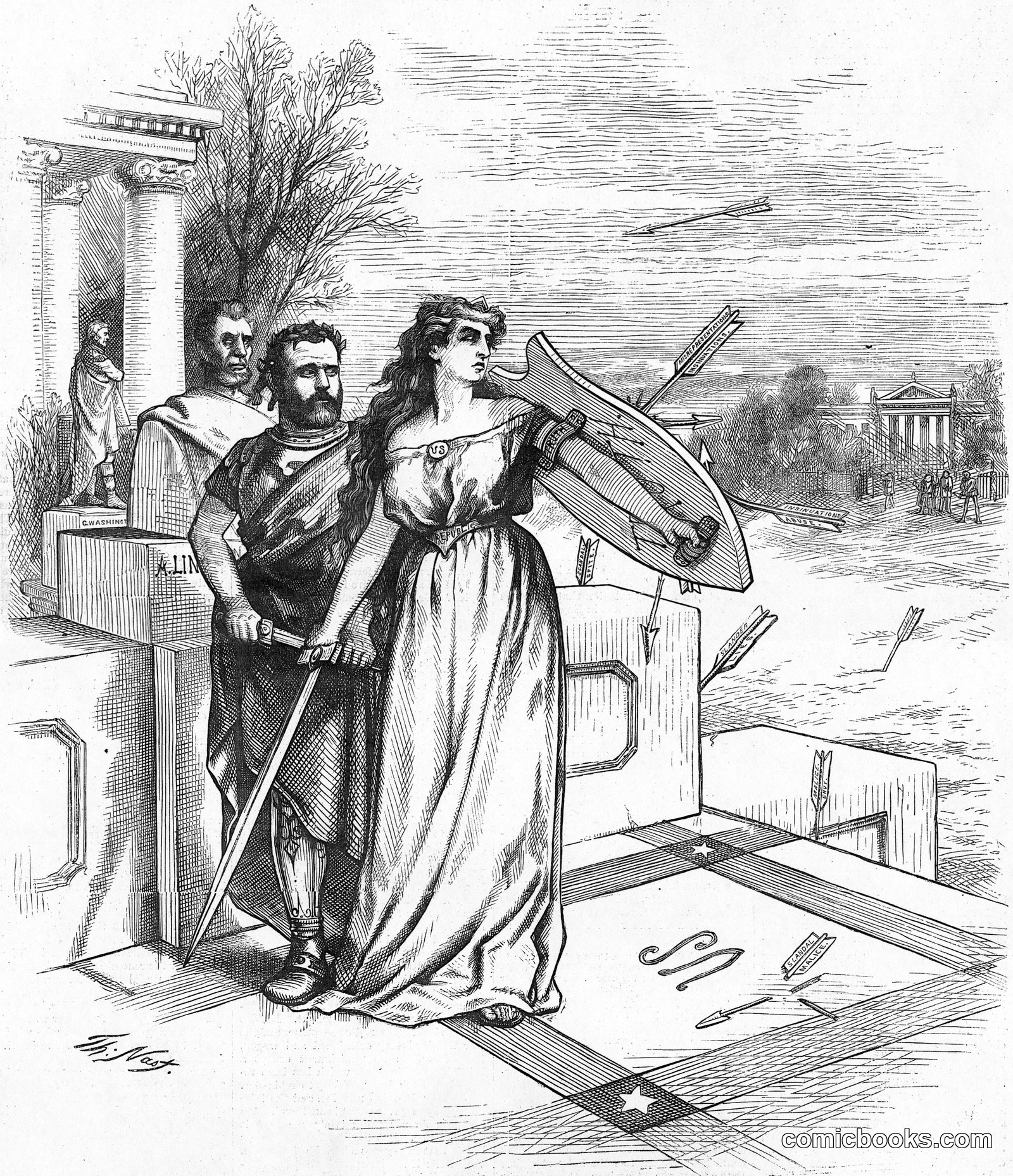 Lady Columbia Shields Grant by Thomas Nast