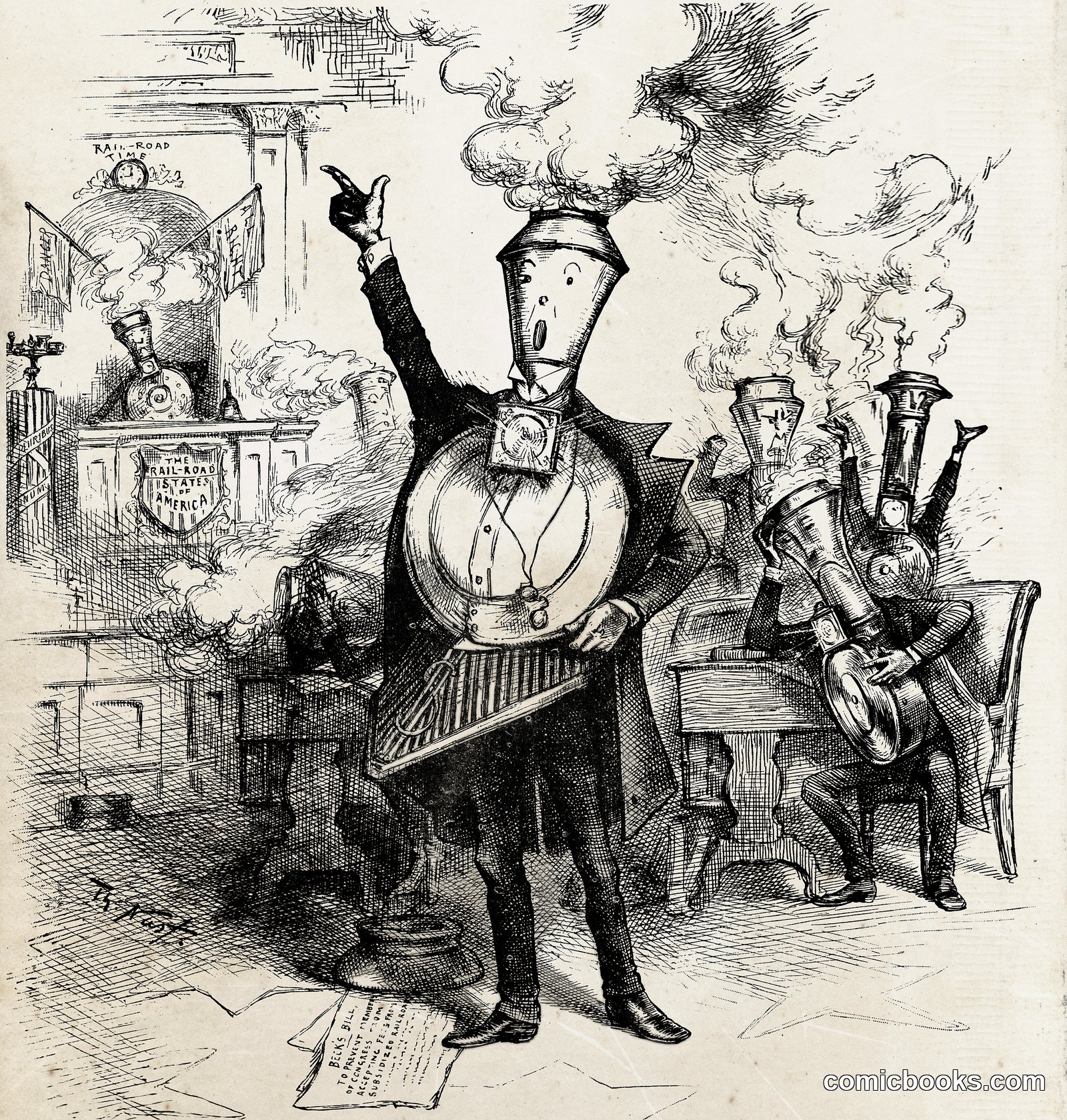 Senatorial Round House by Thomas Nast (engraving)