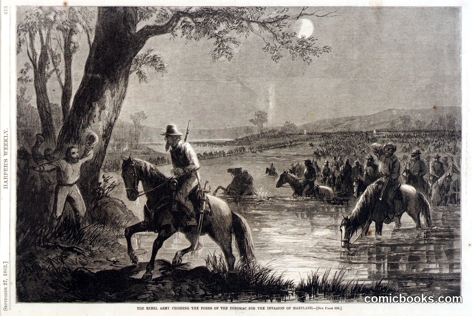 The Rebel Army Crossing the Fords of the Potomac for the Invasion of Maryland by Nast, Thomas
