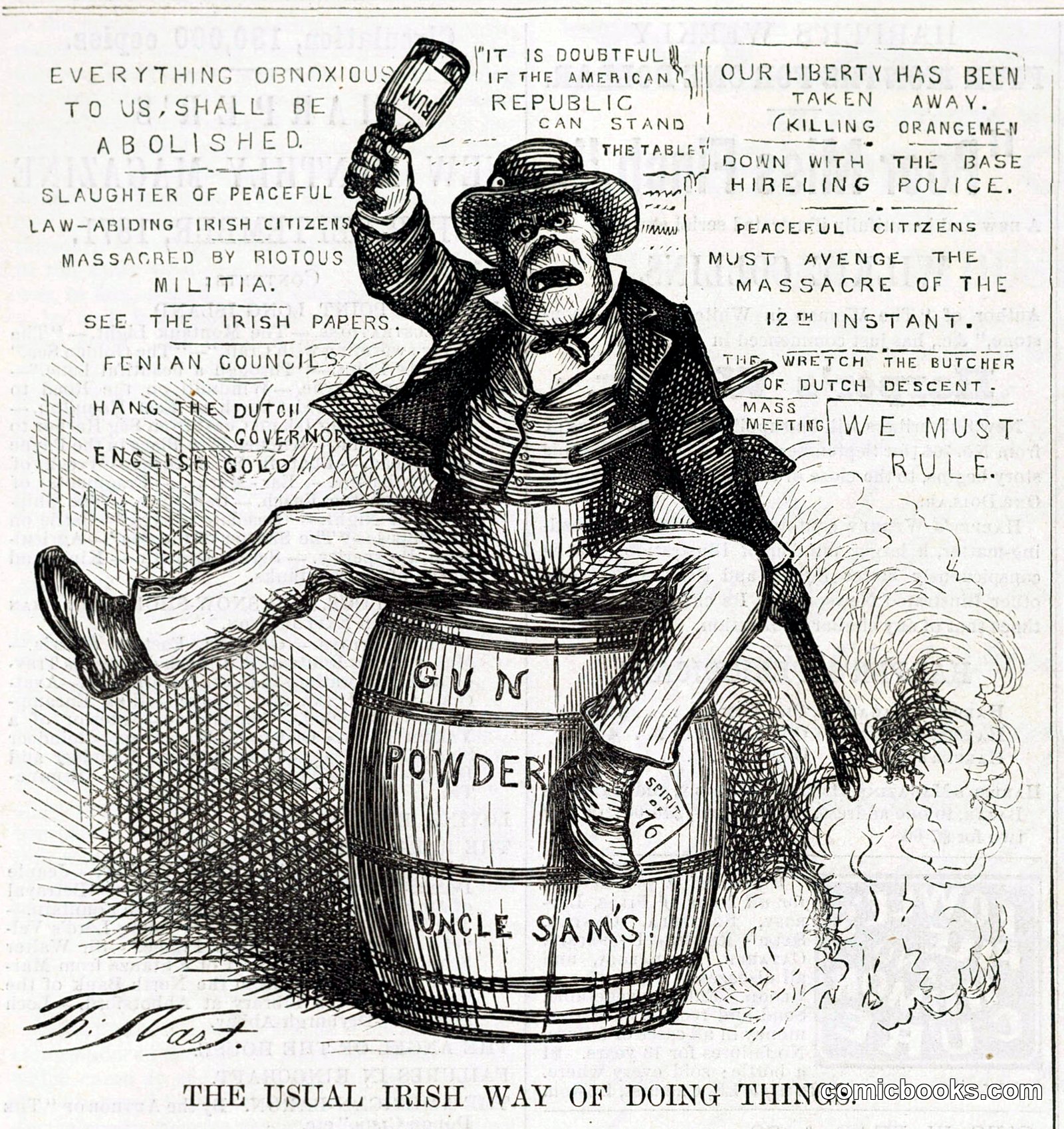The Usual Irish Way of Doing Things by Thomas Nast