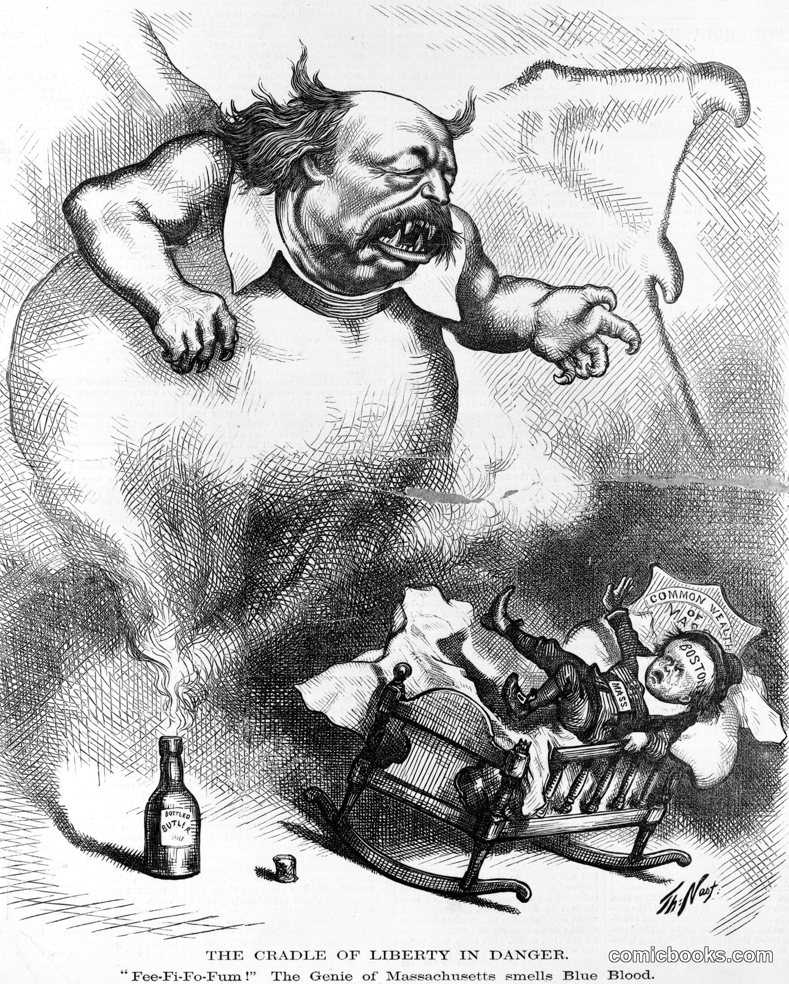 The Cradle of Liberty in Danger by Nast, Thomas, 1840-1902, artist