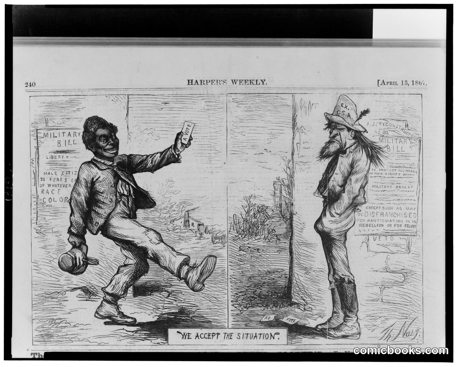 "We Accept the Situation" by Nast, Thomas, 1840-1902, artist