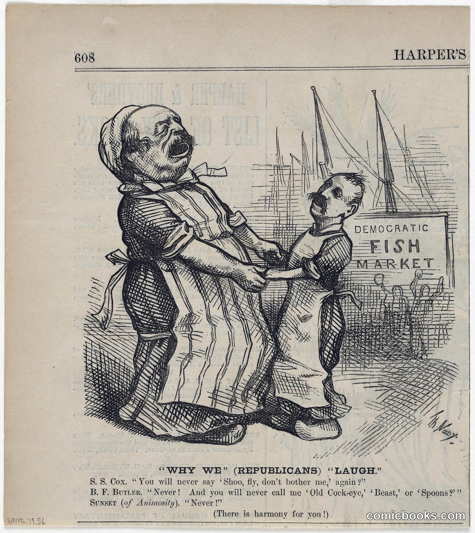"Why We (Republicans) Laugh" — B. F. Butler and S. S. Cox by Thomas Nast