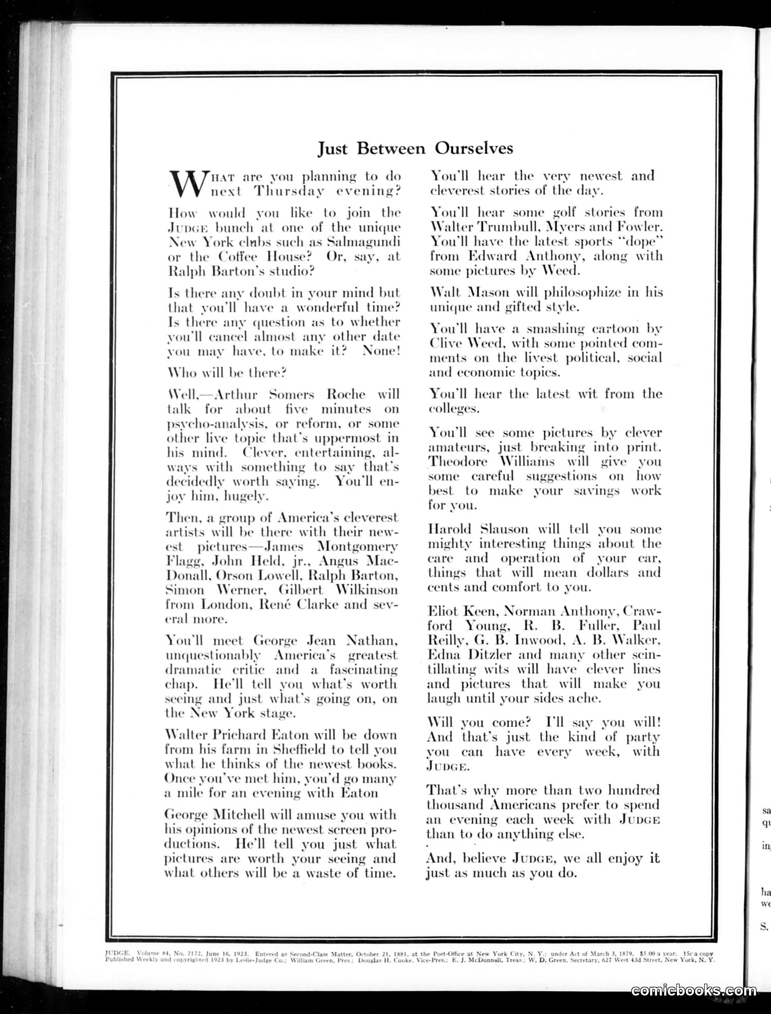 Judge — June 16, 1923 — page 2 of 36