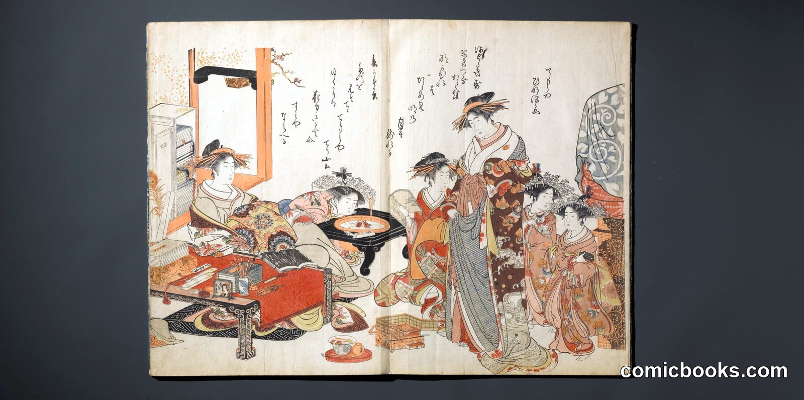 Courtesans of the Yoshiwara, from an Album of Their Verse and Calligraphy by Kitao Masanobu (Santō Kyōden) 北尾政演 (山東京伝)
