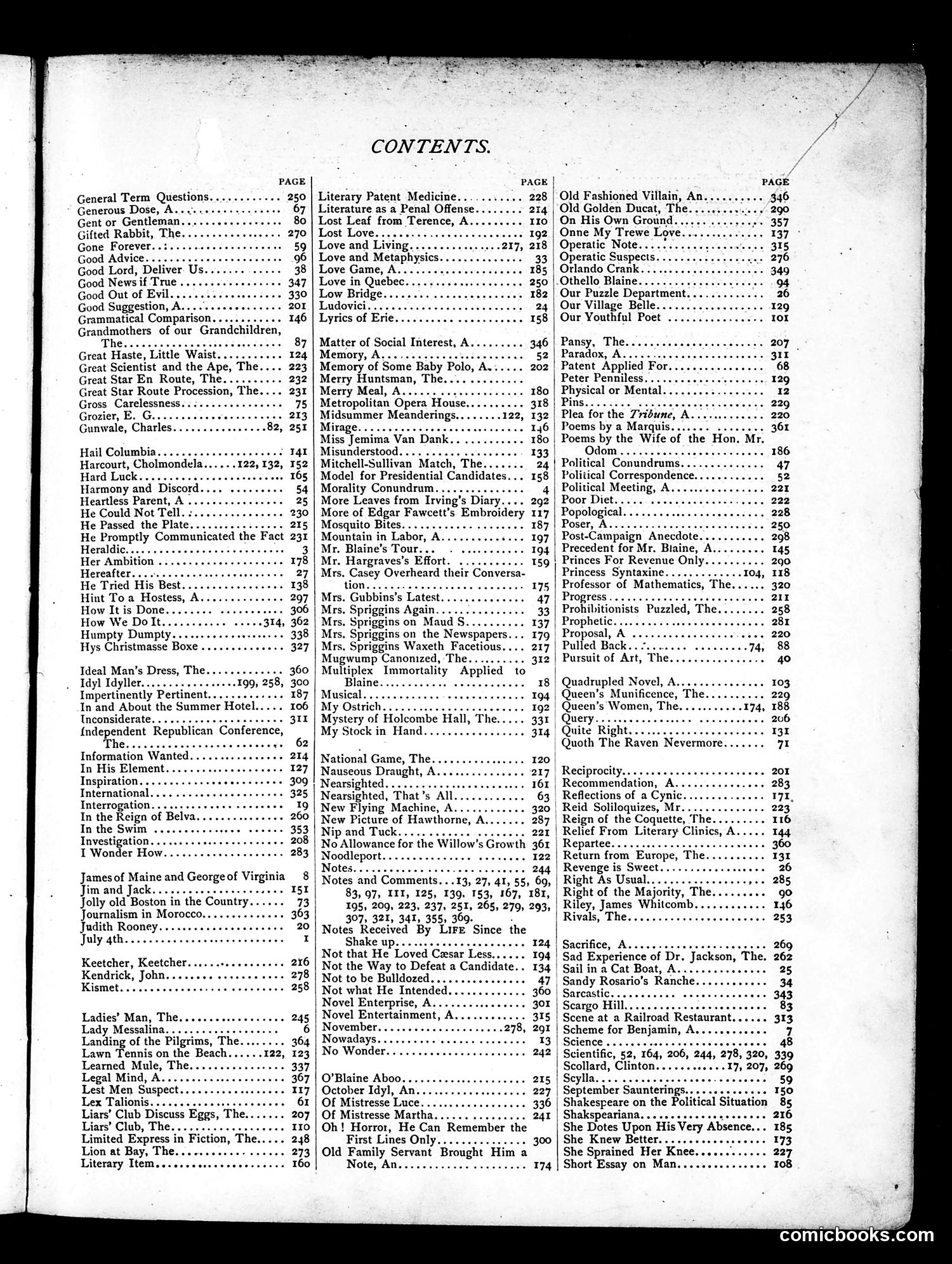 Life — 1884