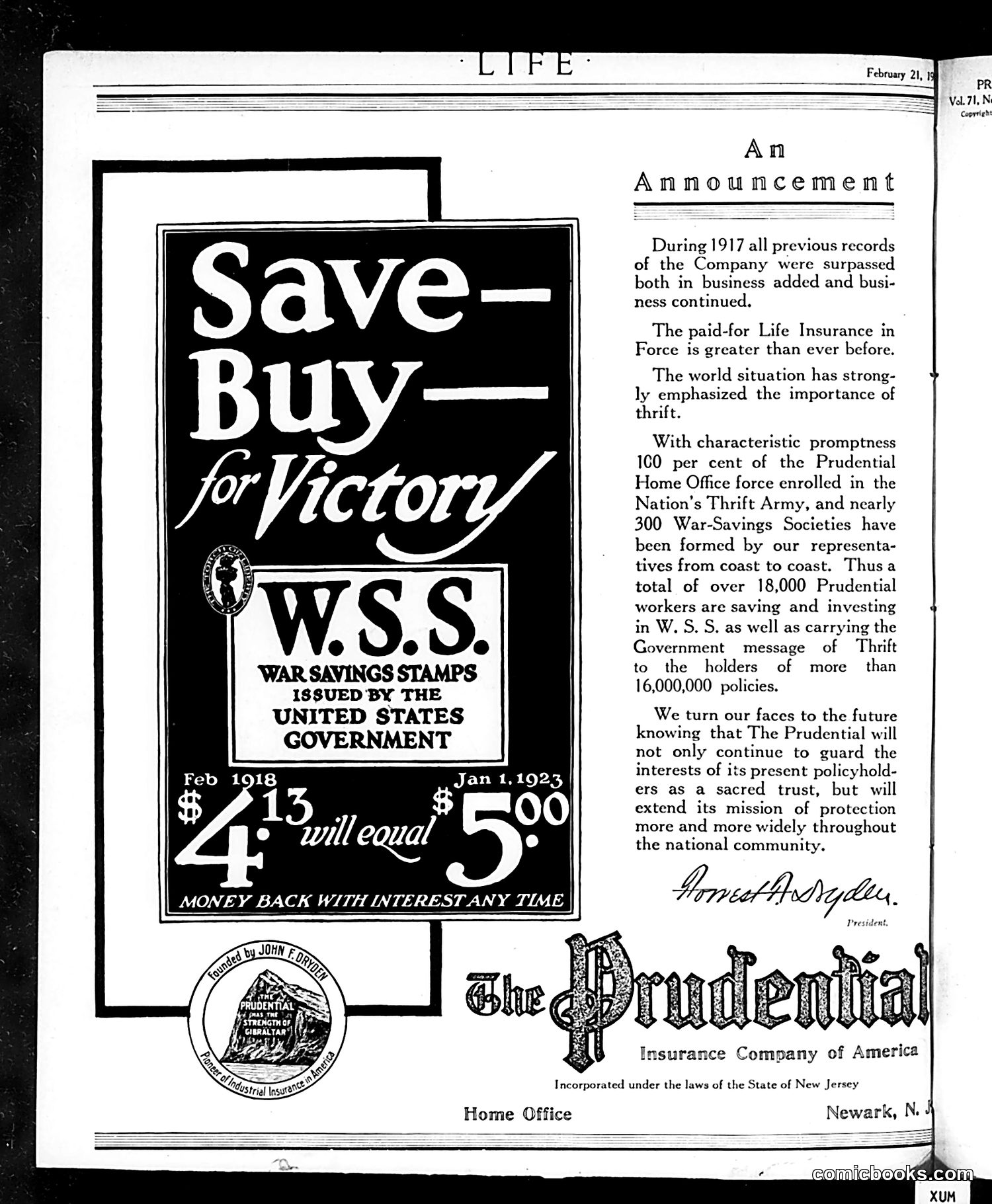 Life — February 21, 1918 — page 40 of 40