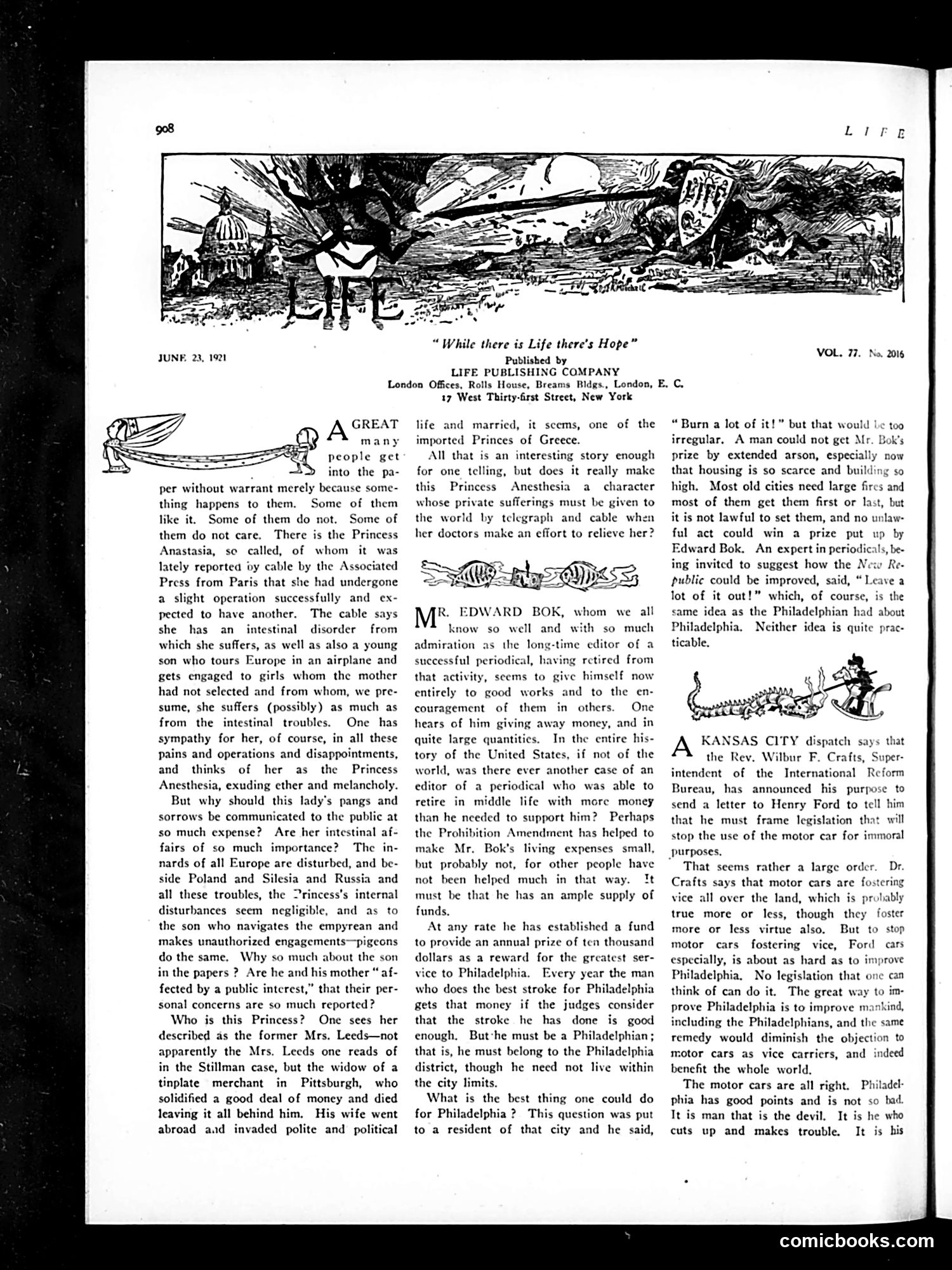 Life — June 23, 1921 — page 16 of 36