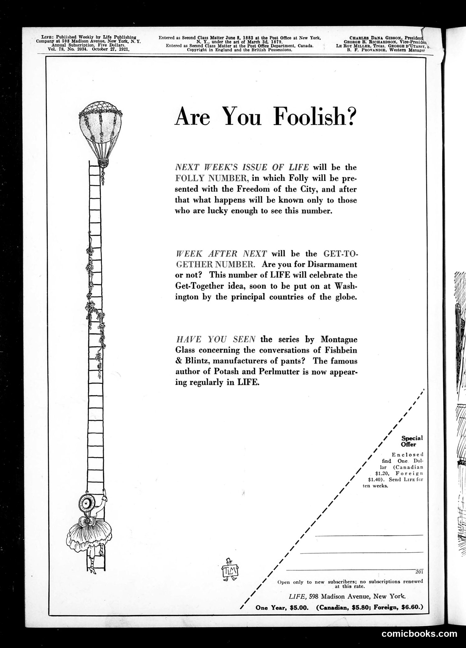 Life — October 27, 1921 — page 2 of 34