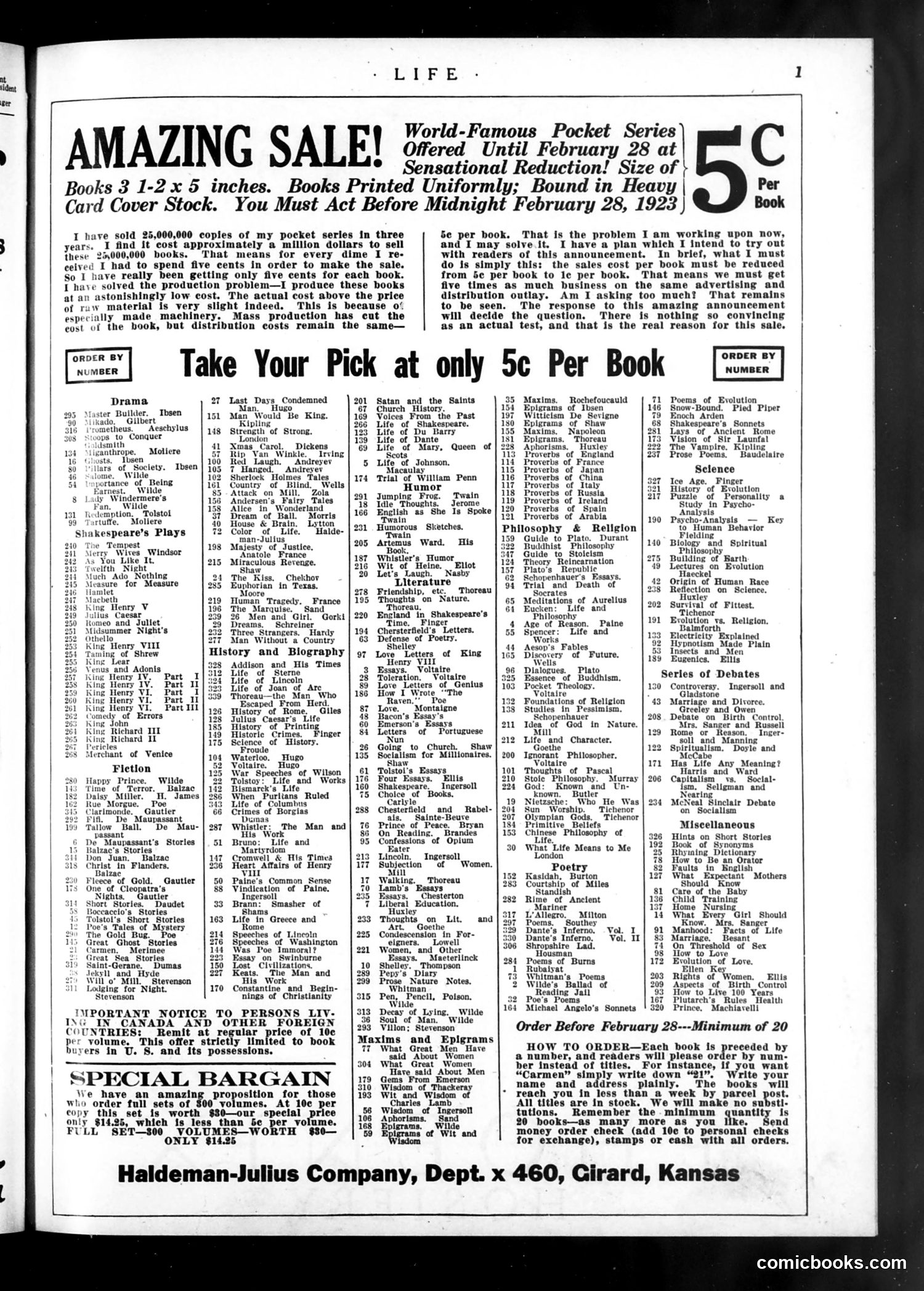 Life — February 8, 1923 — page 3 of 36