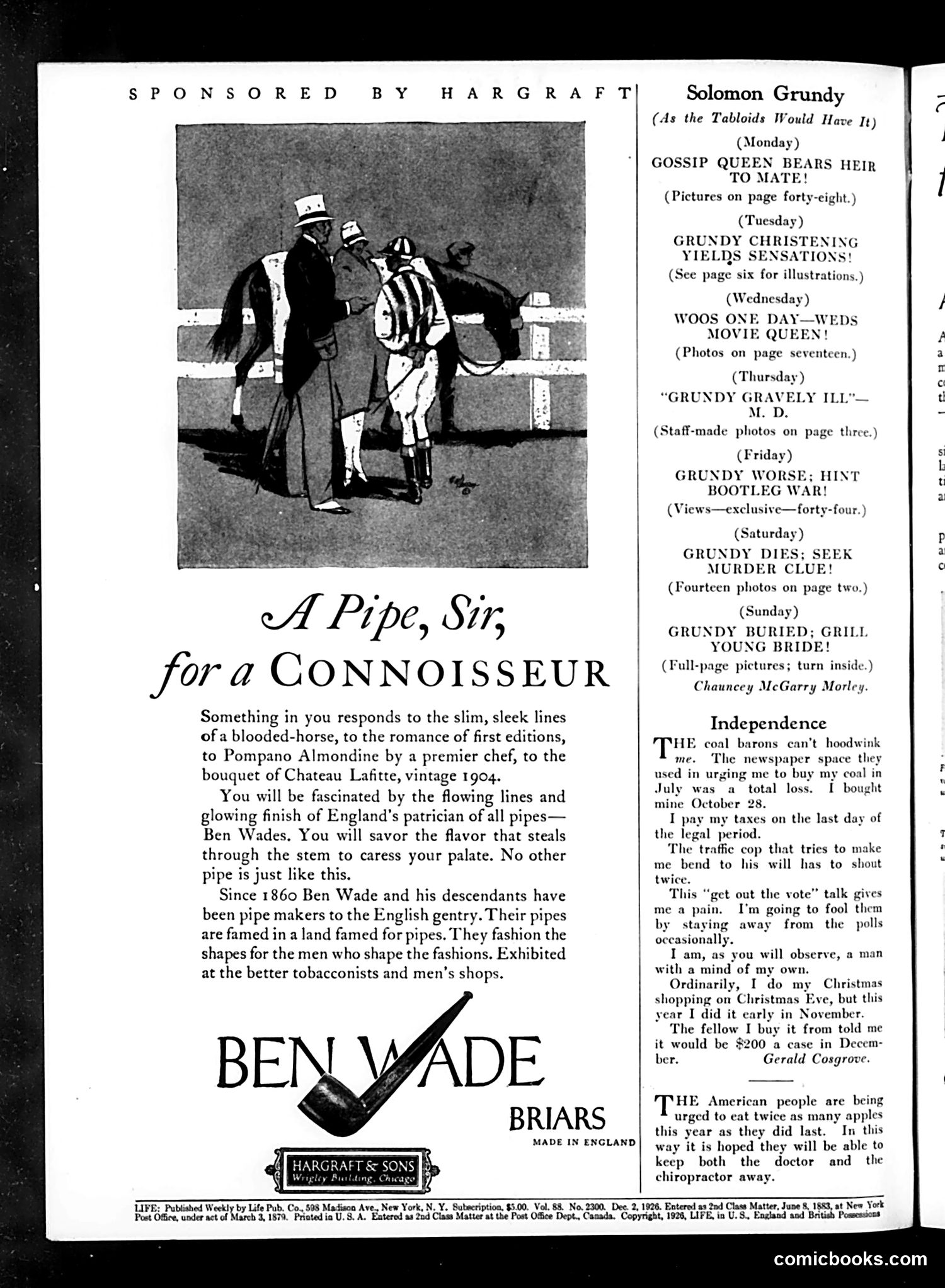 Life — December 2, 1926 — page 4 of 81