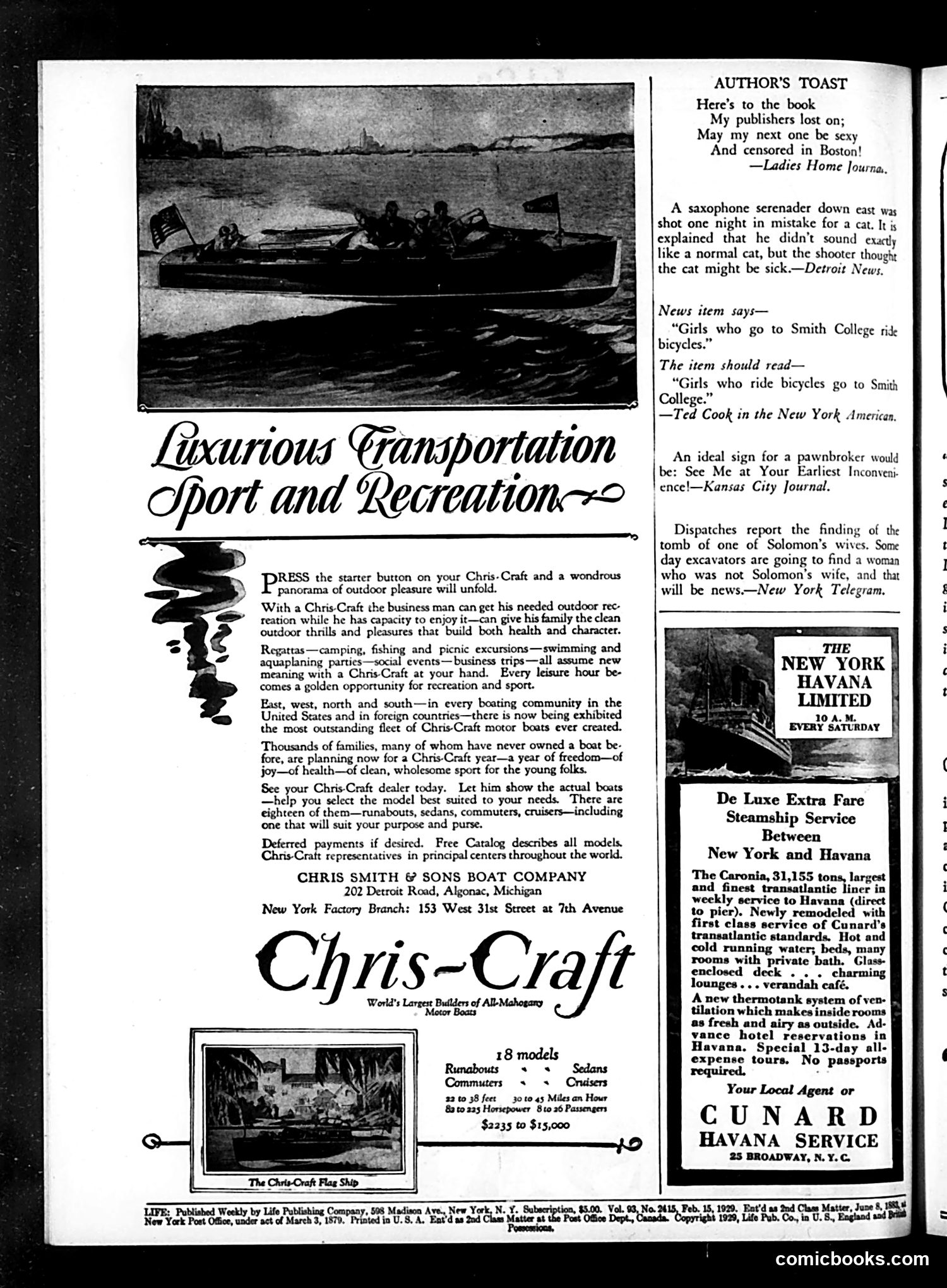 Life — February 15, 1929 — page 4 of 44