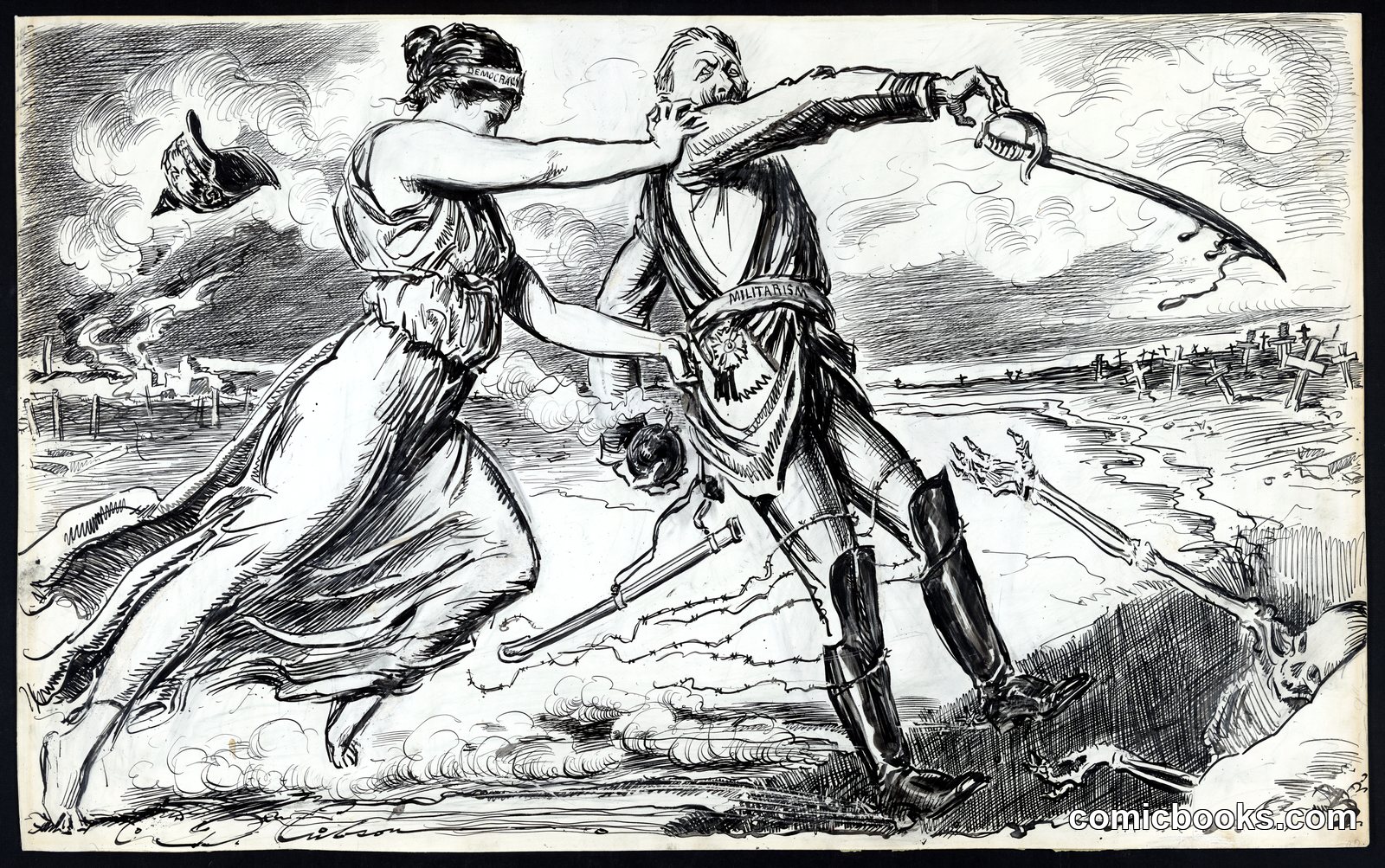 The Last Ditch by Gibson, Charles Dana, 1867-1944, artist