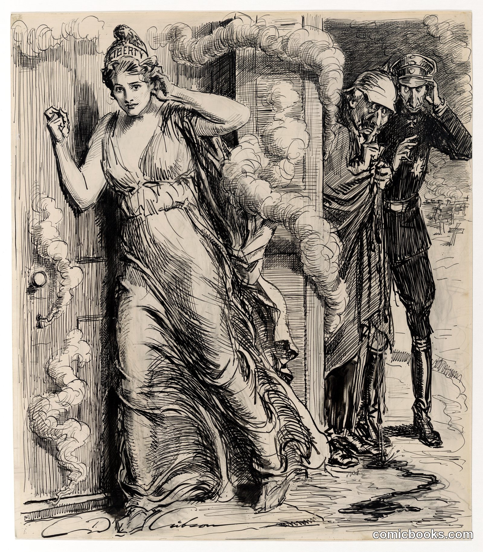 The Liberty Loan at Everyman's Door by Gibson, Charles Dana, 1867-1944, artist
