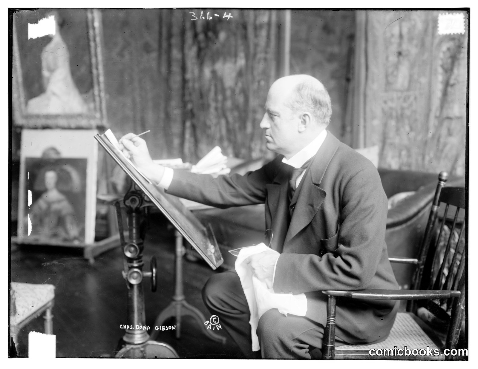 Charles Dana Gibson at Work by Bain News Service, publisher