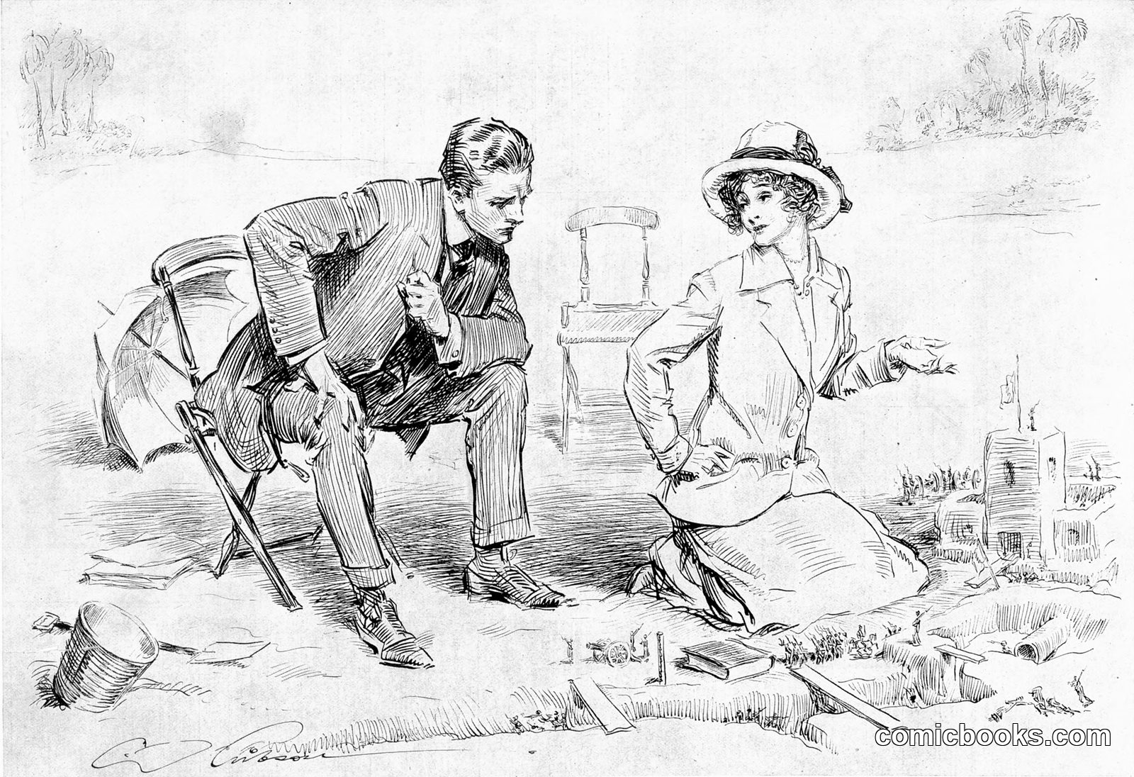 Her Plan of Attack by Charles Dana Gibson
