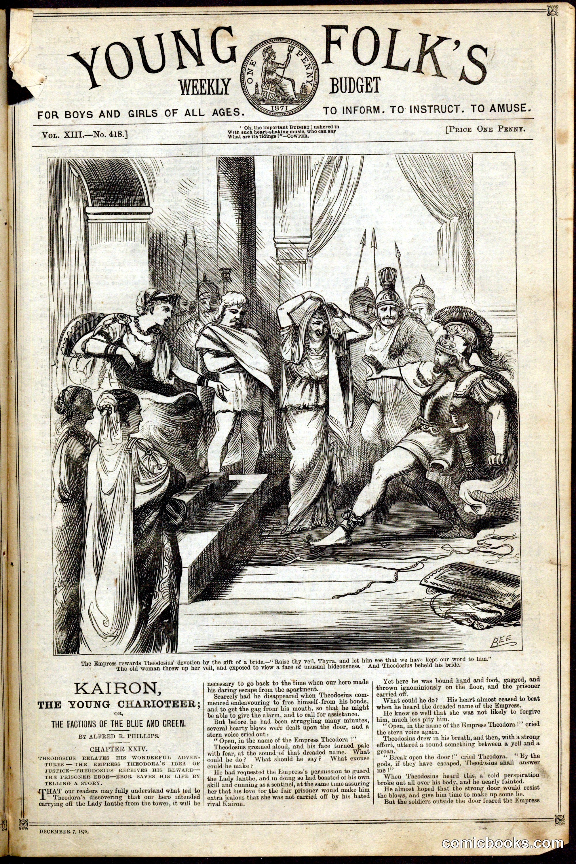 Young Folk's Weekly Budget: 'Kairon, the Young Charioteer'