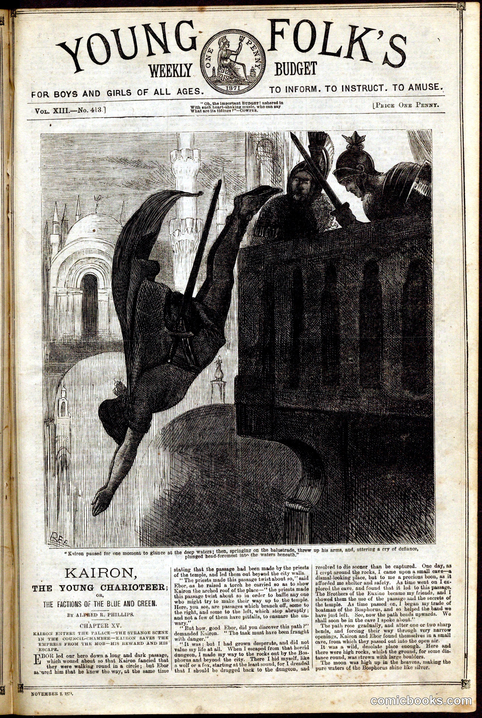 Young Folk's Weekly Budget: Kairon, the Young Charioteer