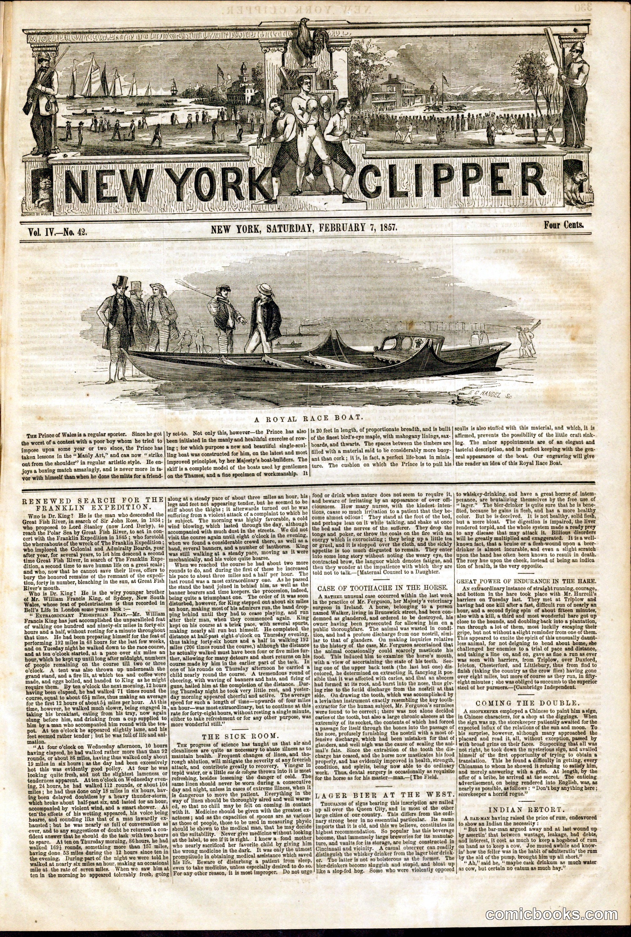 New York Clipper, Vol. IV, No. 42