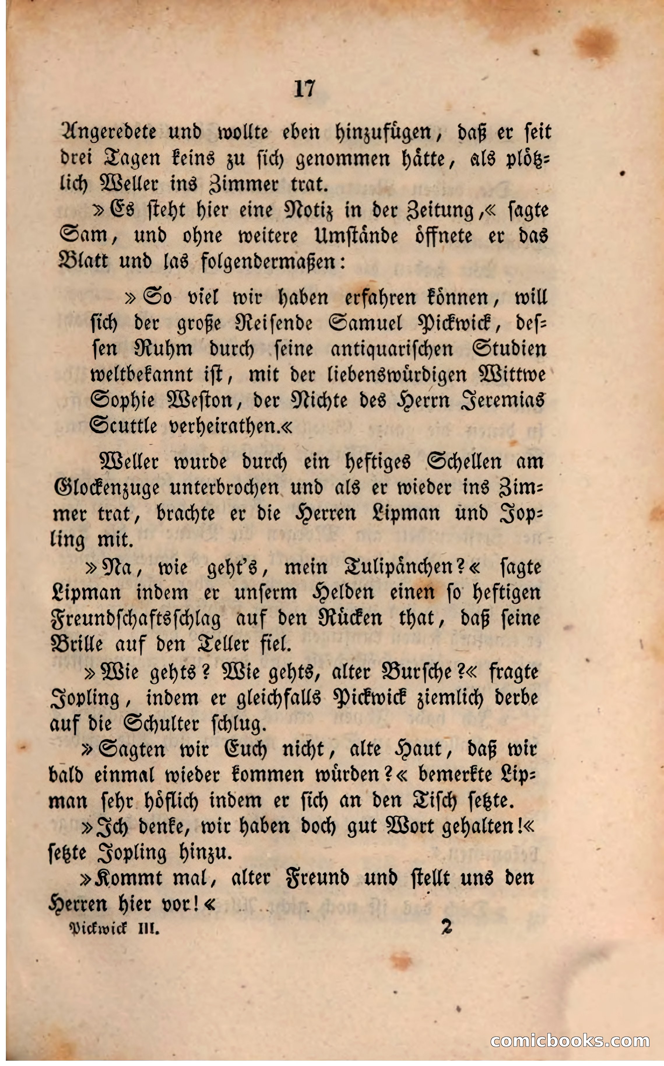 Pickwick in der Fremde (Pickwick Abroad) — page 19 of 281