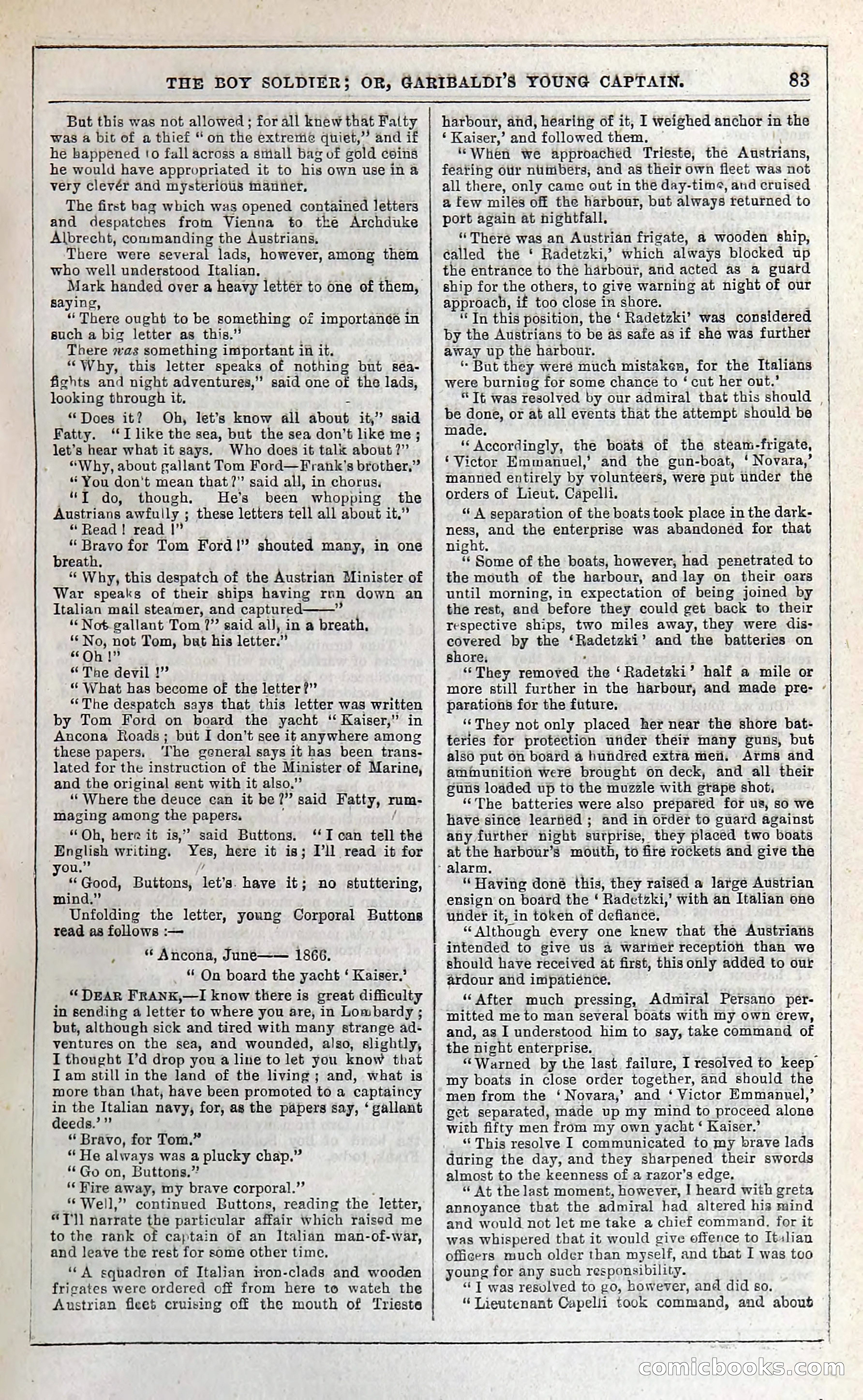 The Boy Soldier; Or, Garibaldi's Young Captain — page 89 of 390