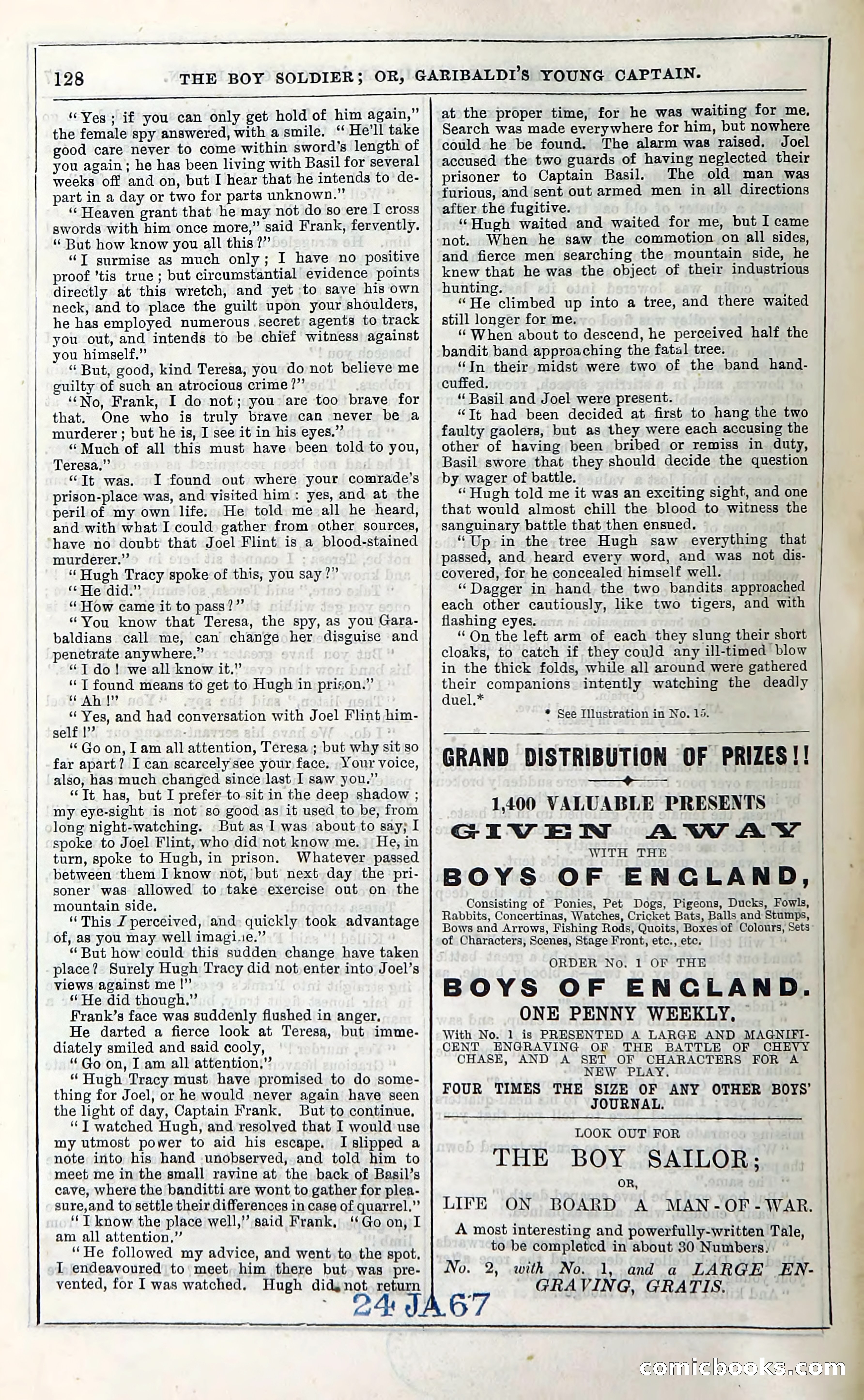 The Boy Soldier; Or, Garibaldi's Young Captain — page 134 of 390