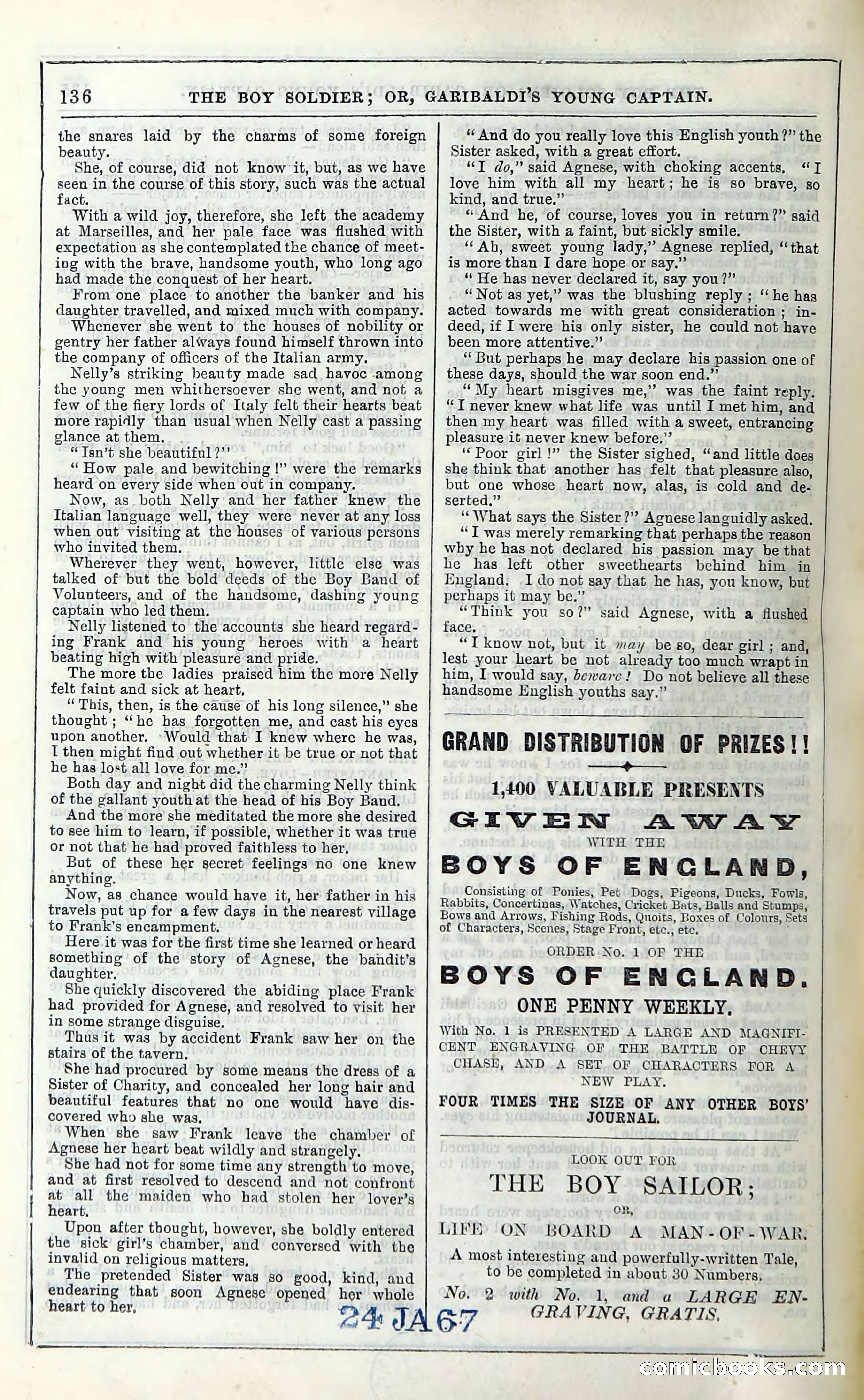 The Boy Soldier; Or, Garibaldi's Young Captain — page 142 of 390