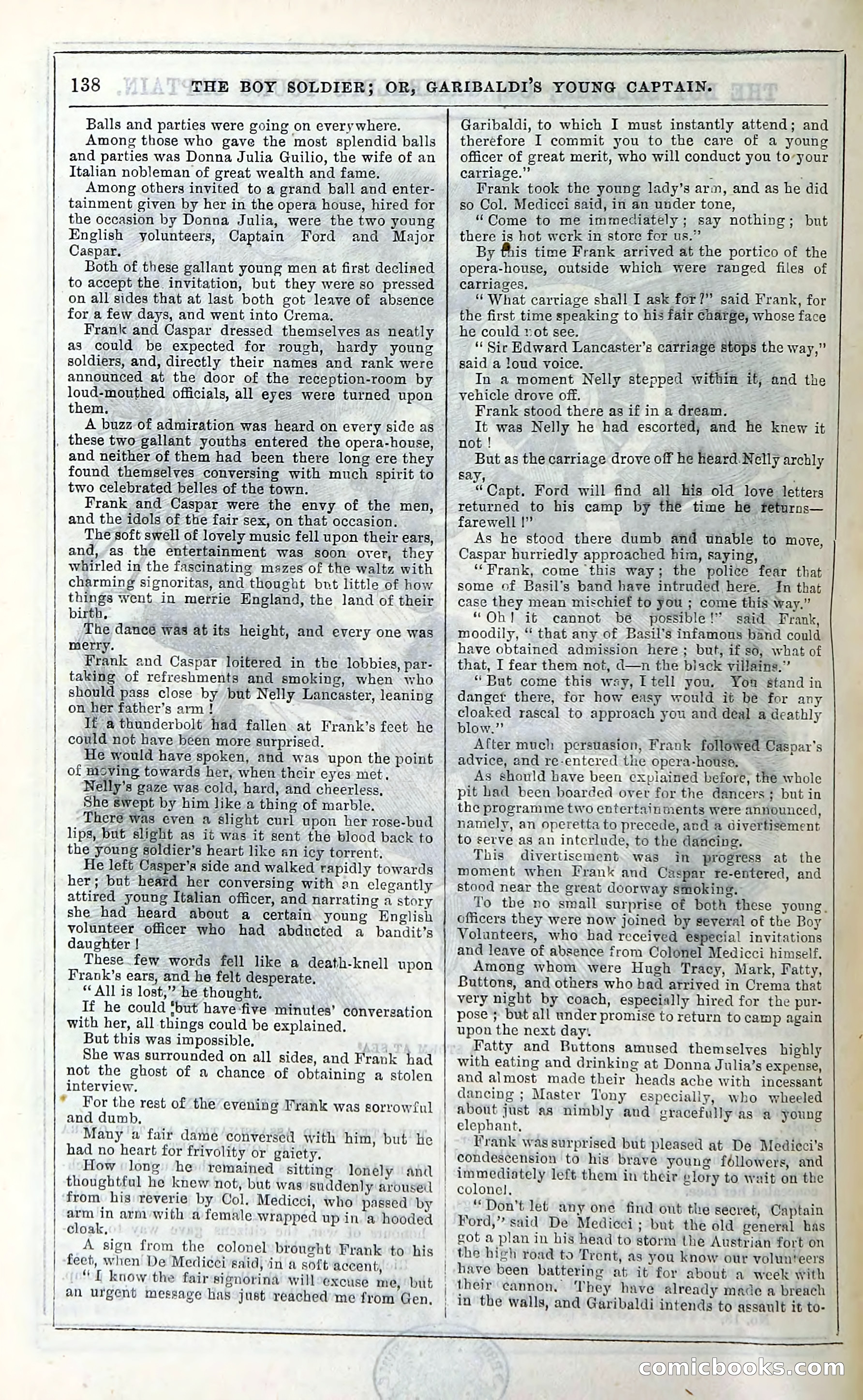 The Boy Soldier; Or, Garibaldi's Young Captain — page 144 of 390