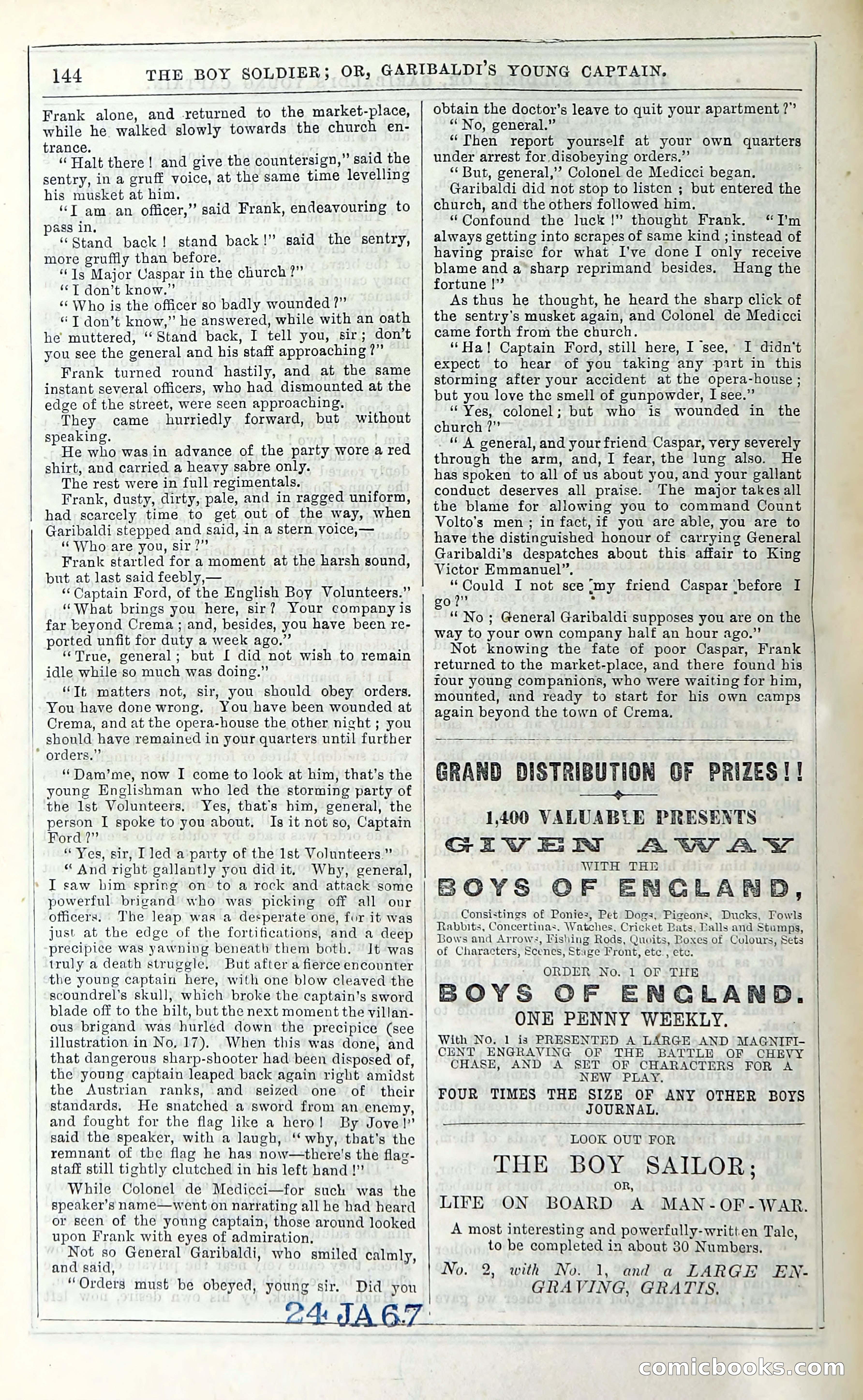 The Boy Soldier; Or, Garibaldi's Young Captain — page 150 of 390