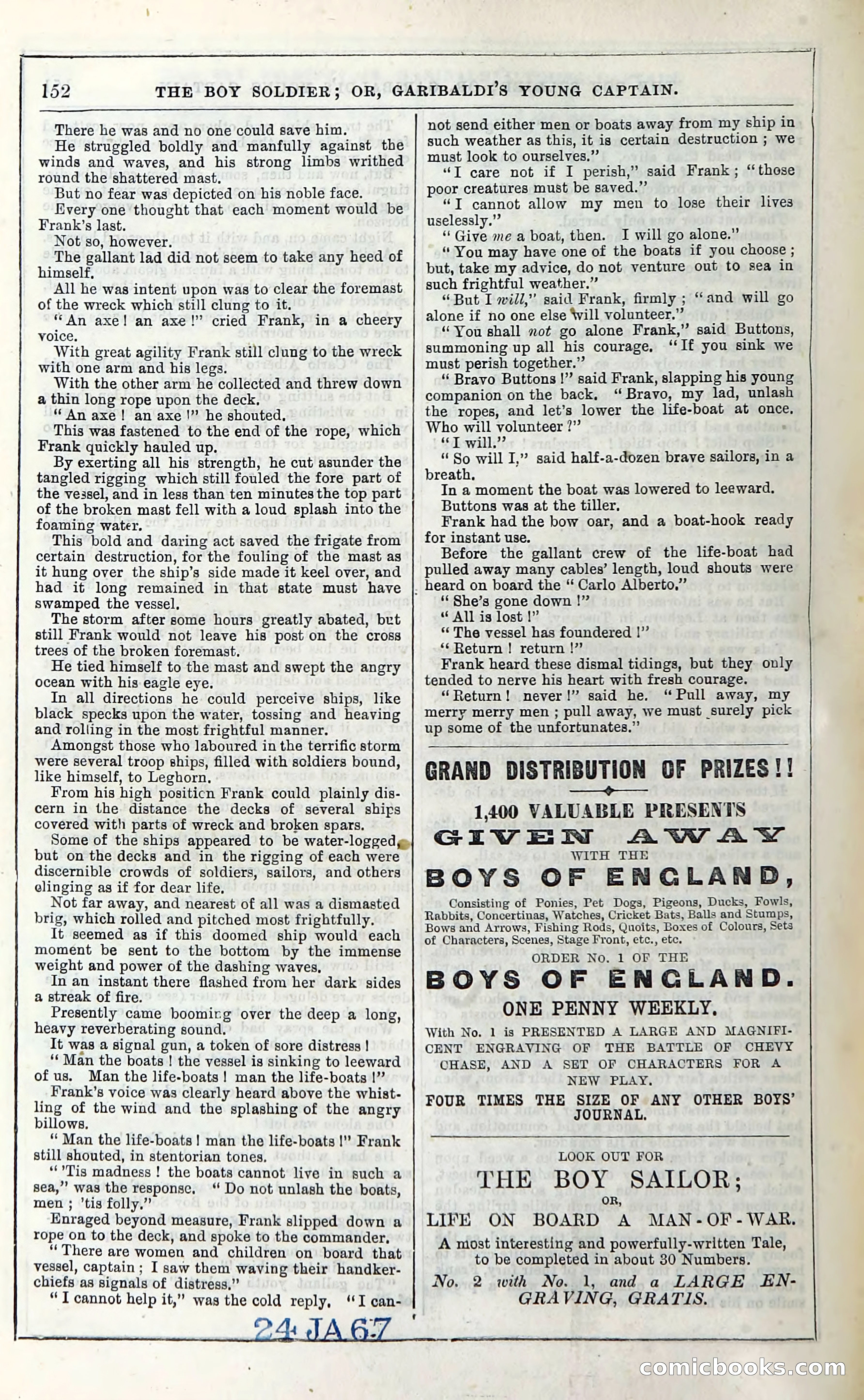 The Boy Soldier; Or, Garibaldi's Young Captain — page 158 of 390