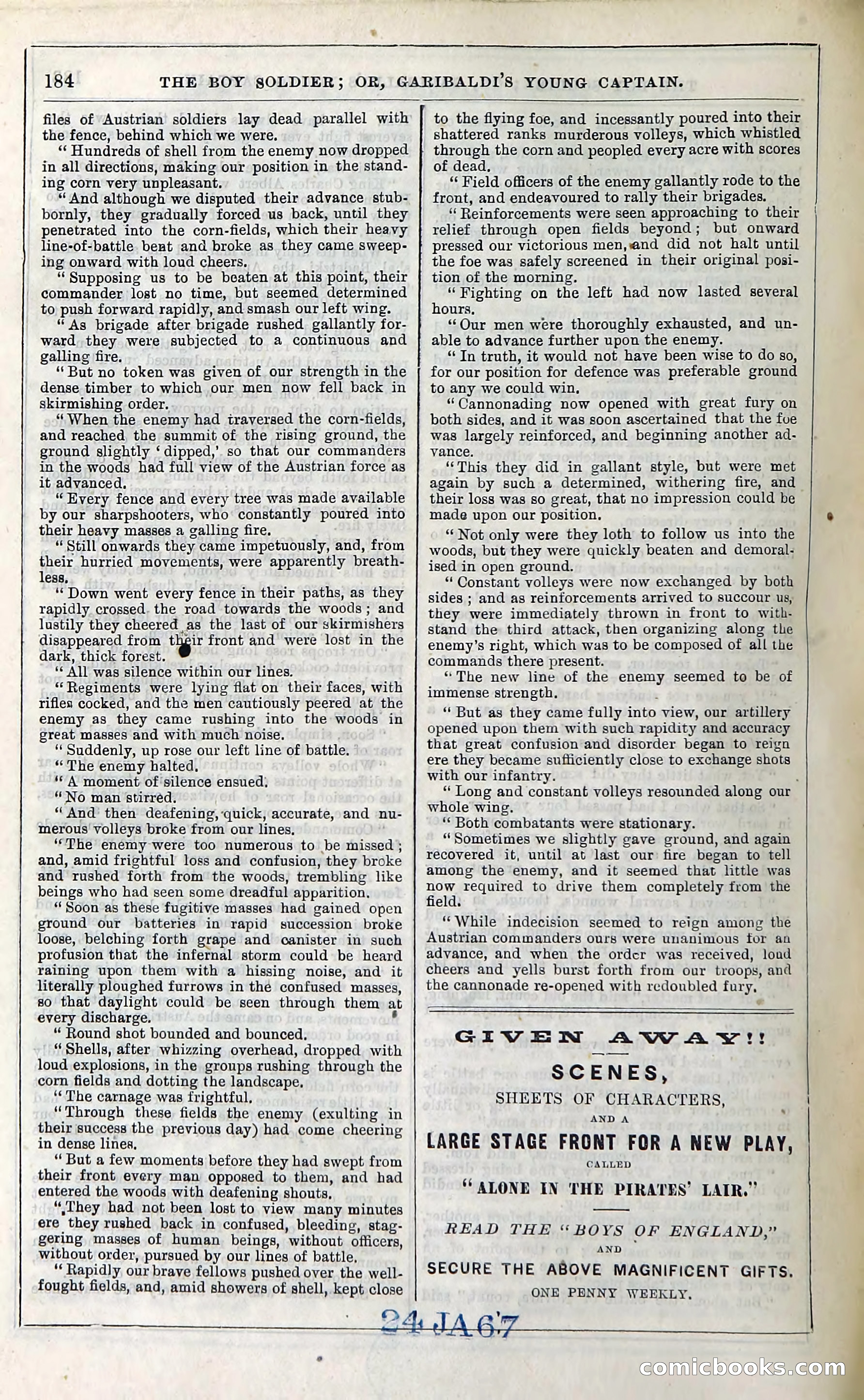 The Boy Soldier; Or, Garibaldi's Young Captain — page 190 of 390