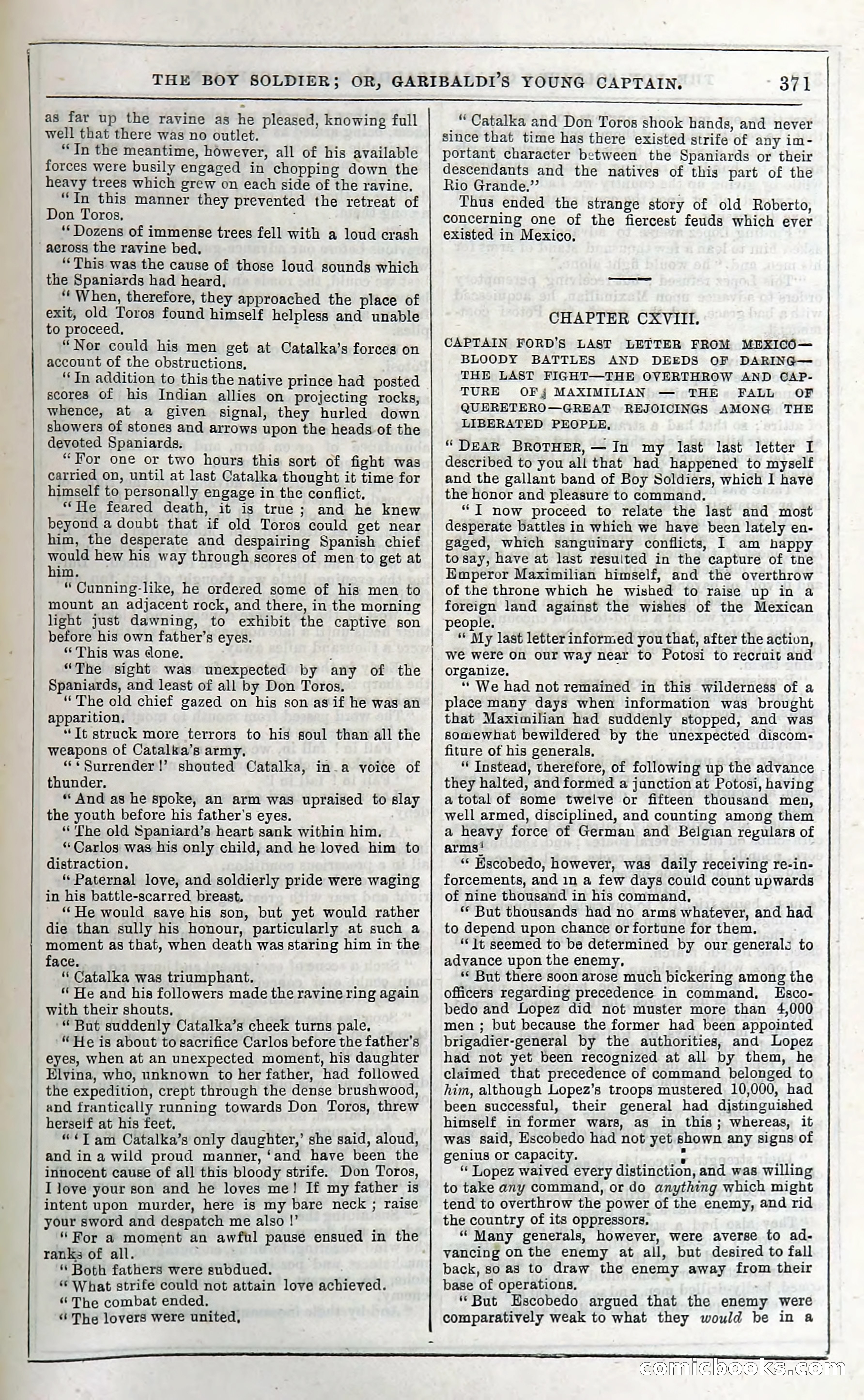 The Boy Soldier; Or, Garibaldi's Young Captain — page 377 of 390