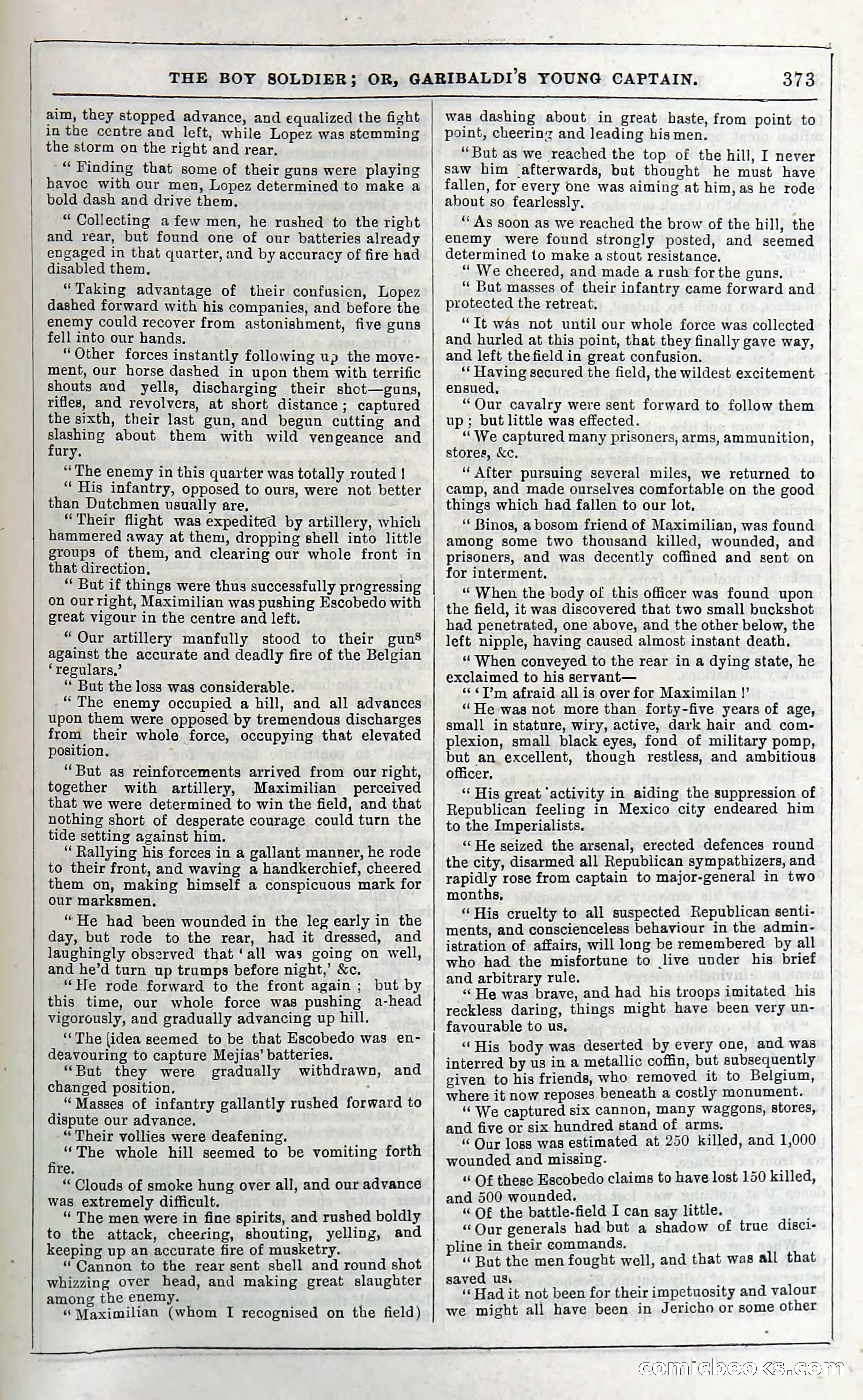 The Boy Soldier; Or, Garibaldi's Young Captain — page 379 of 390