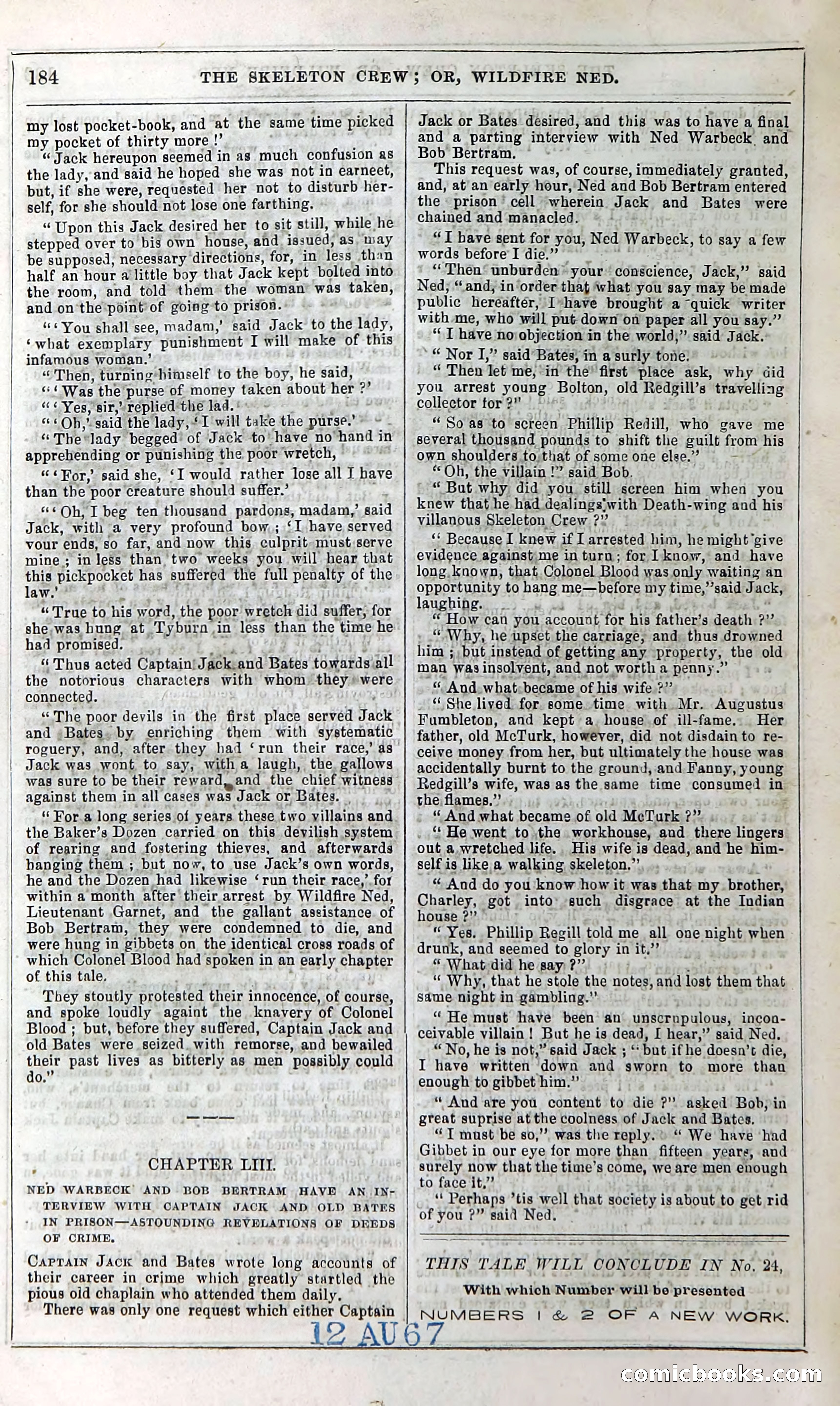 The Skeleton Crew; Or, Wildfire Ned — page 190 of 196
