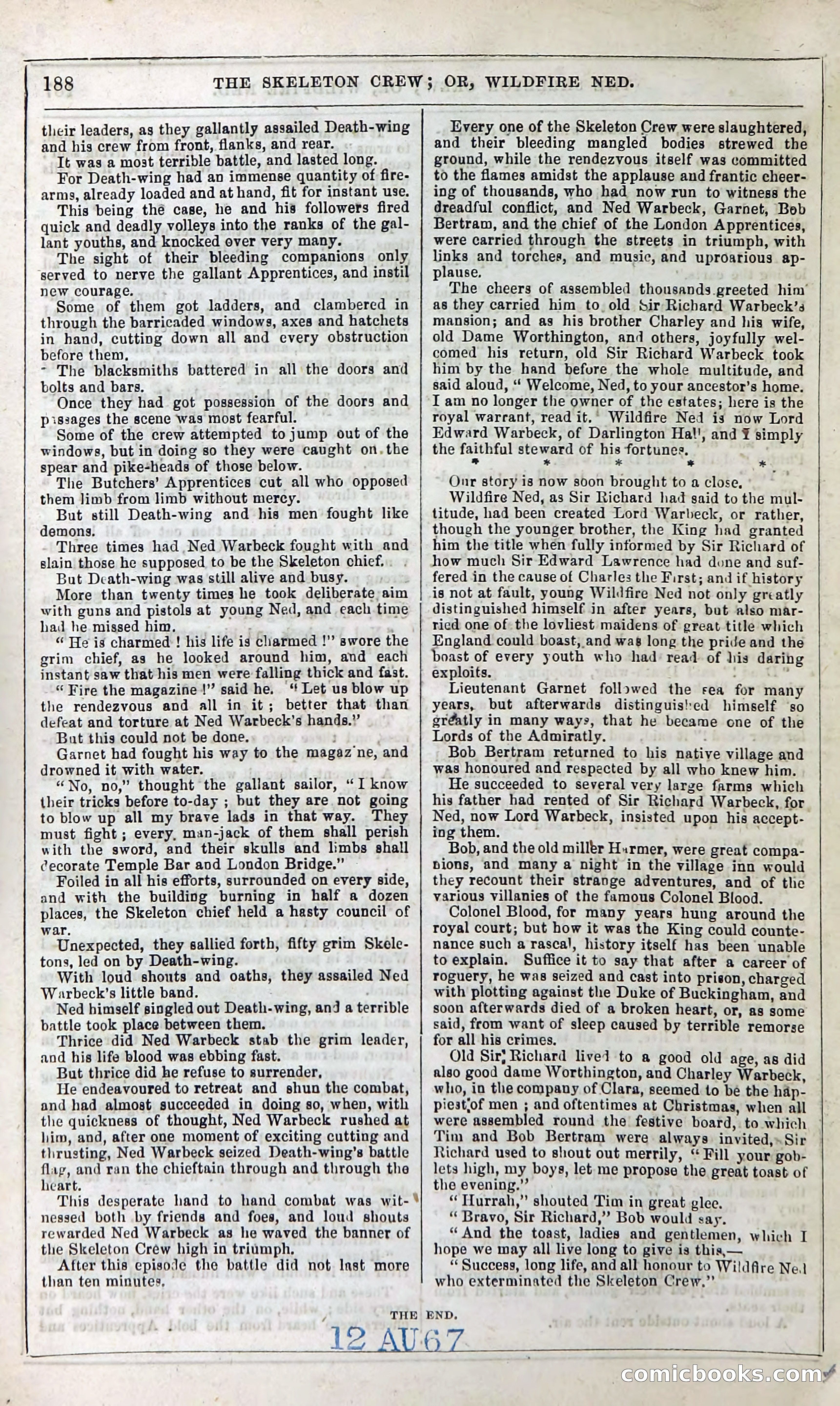 The Skeleton Crew; Or, Wildfire Ned — page 194 of 196