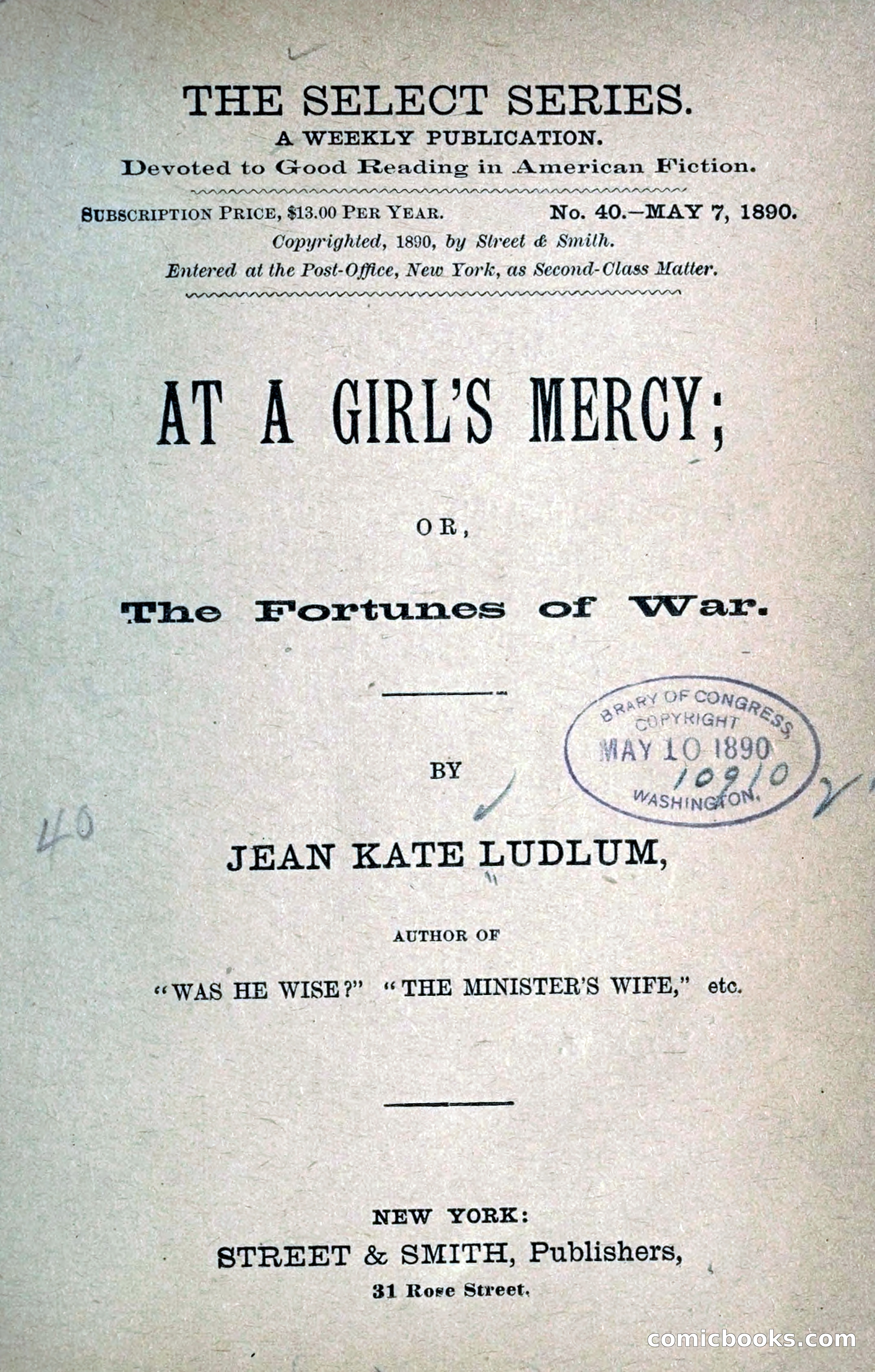 At a Girl's Mercy, or, The Fortunes of War — page 14 of 253
