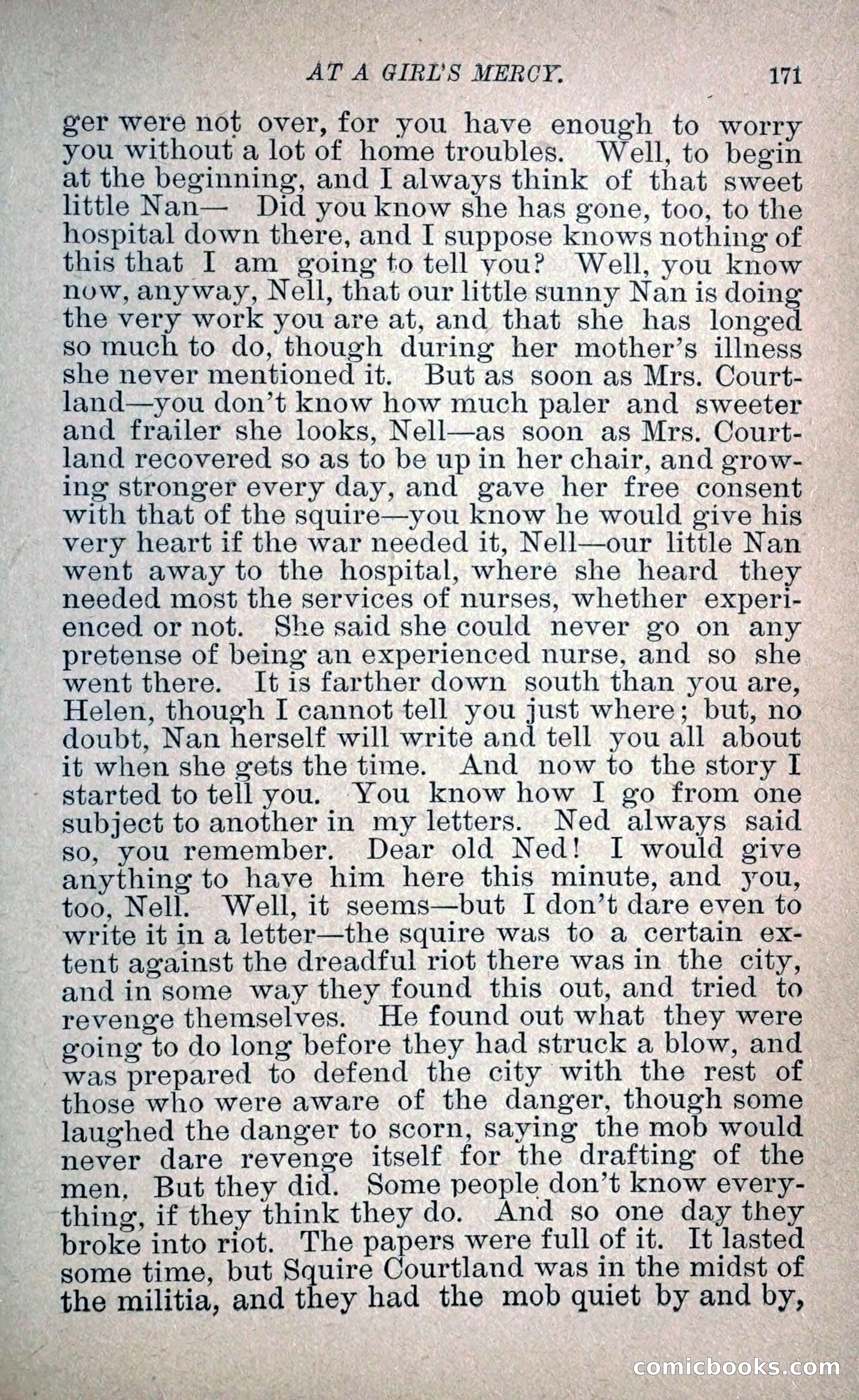 At a Girl's Mercy, or, The Fortunes of War — page 182 of 253