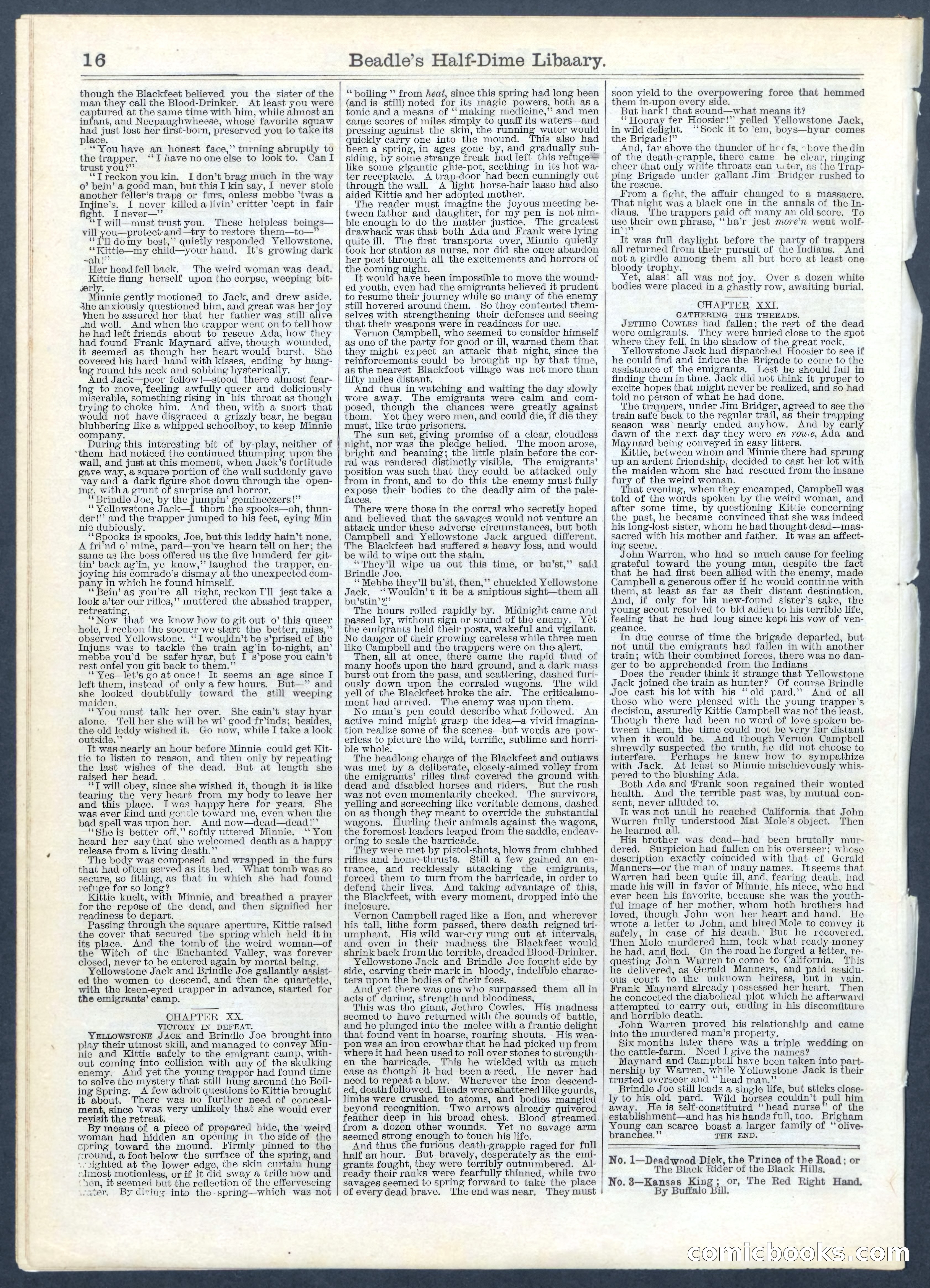 Beadle's Half Dime Library — page 16 of 16