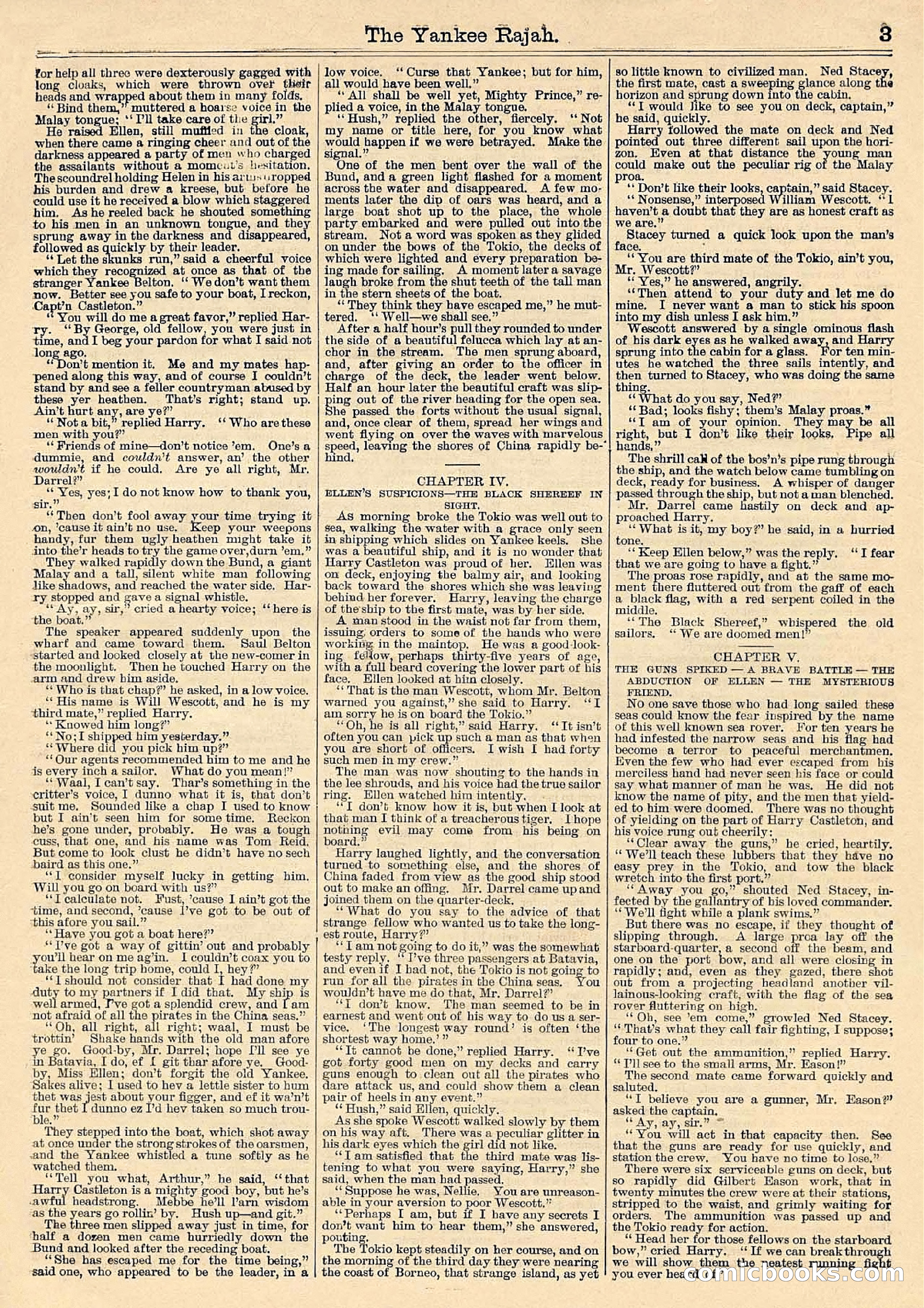 Beadle's Half Dime Library Vol. IX, No. 230: The Yankee Rajah; or, The Fate of the Black Shereef — page 3 of 16