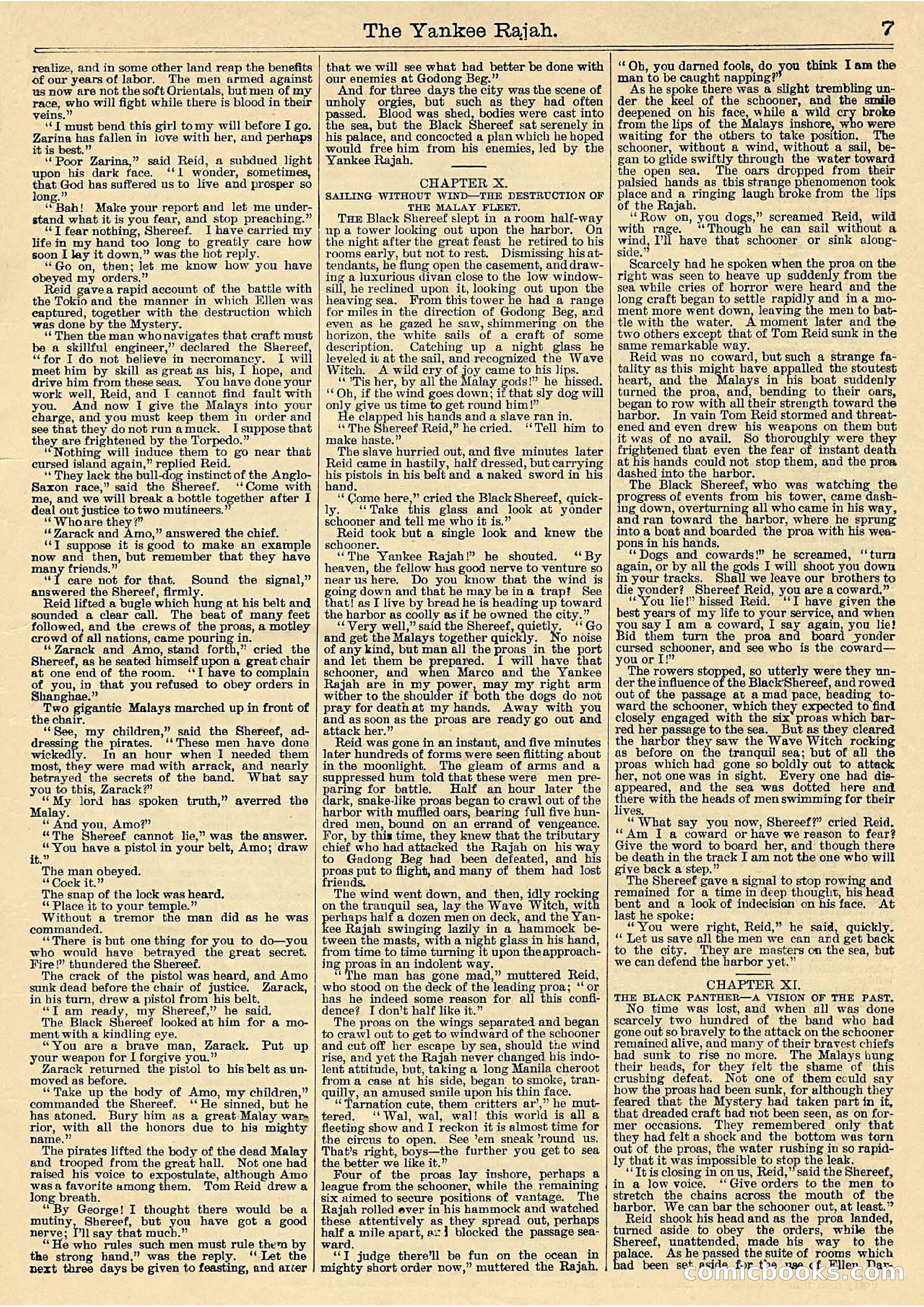 Beadle's Half Dime Library Vol. IX, No. 230: The Yankee Rajah; or, The Fate of the Black Shereef — page 7 of 16