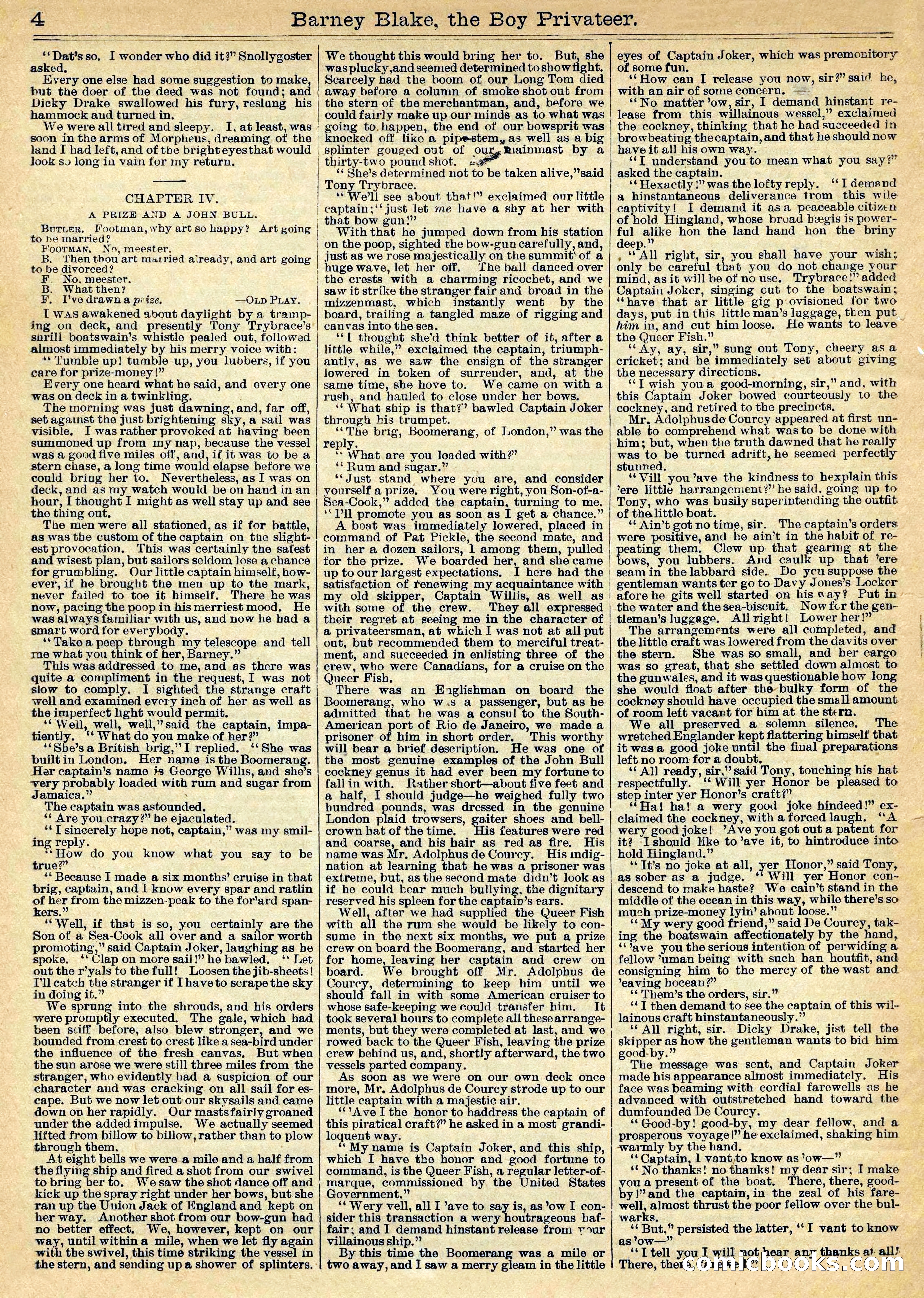 Beadle's Half Dime Library: Barney Blake, the Boy Privateer — page 4 of 16