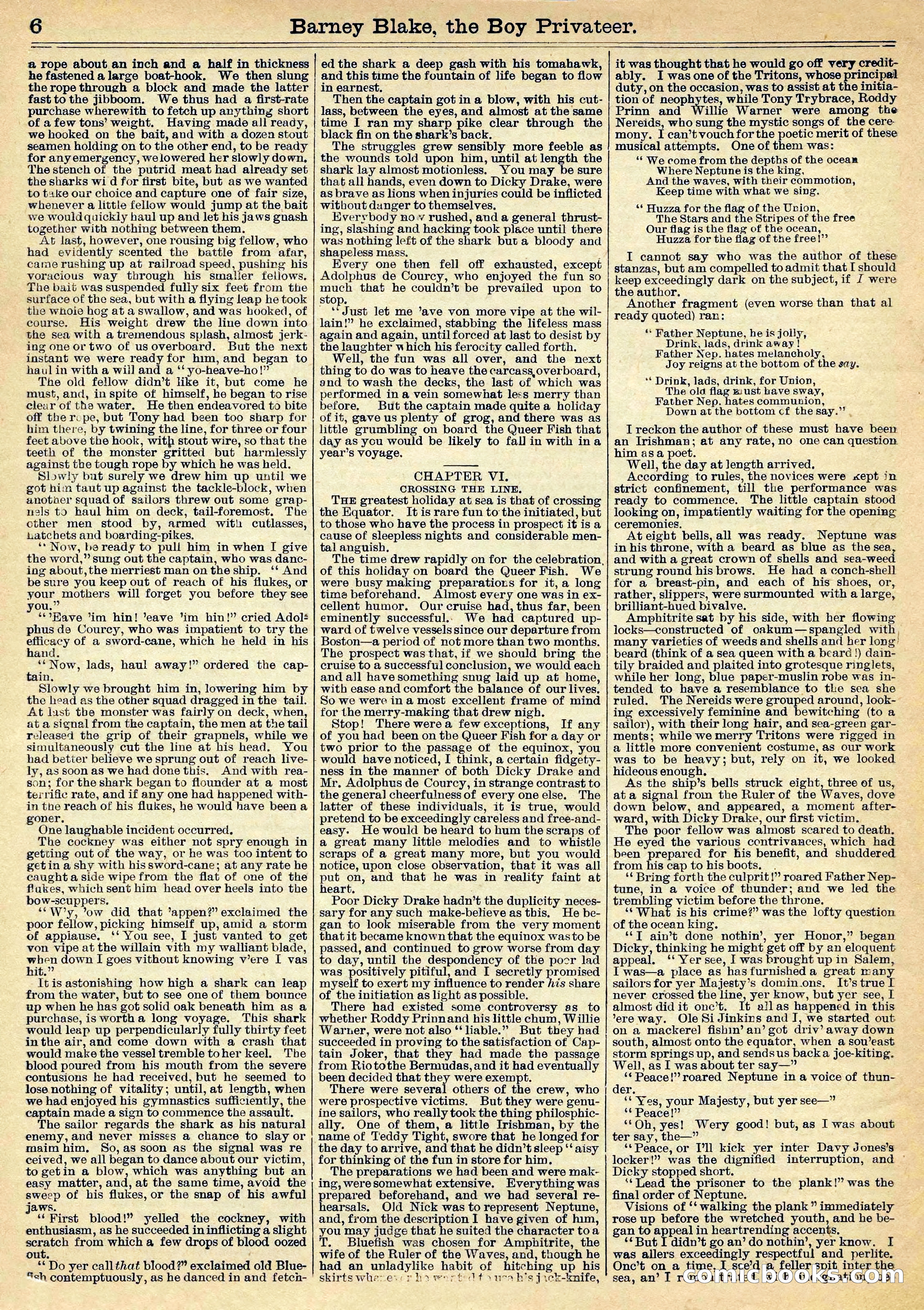 Beadle's Half Dime Library: Barney Blake, the Boy Privateer — page 6 of 16
