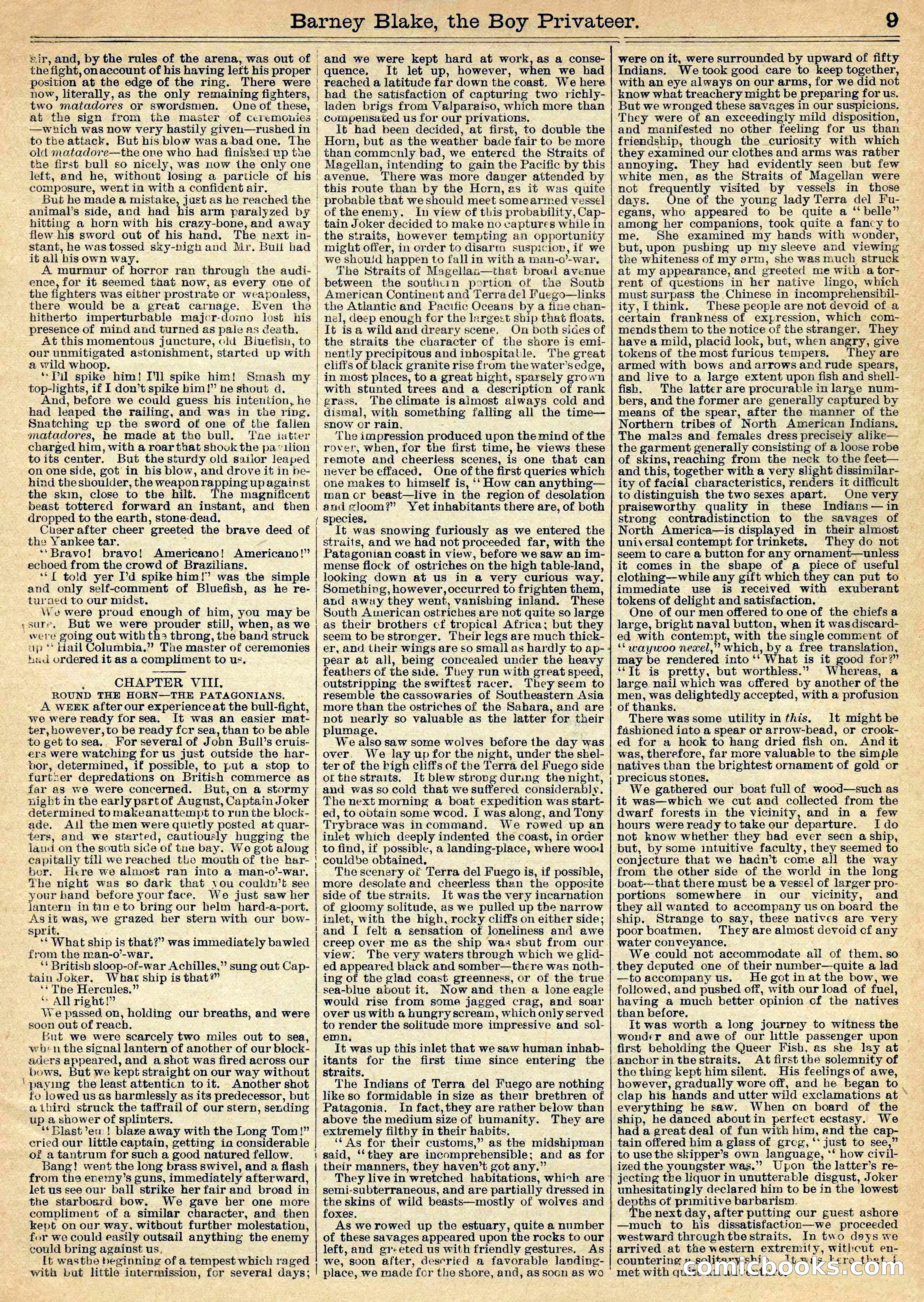Beadle's Half Dime Library: Barney Blake, the Boy Privateer — page 9 of 16