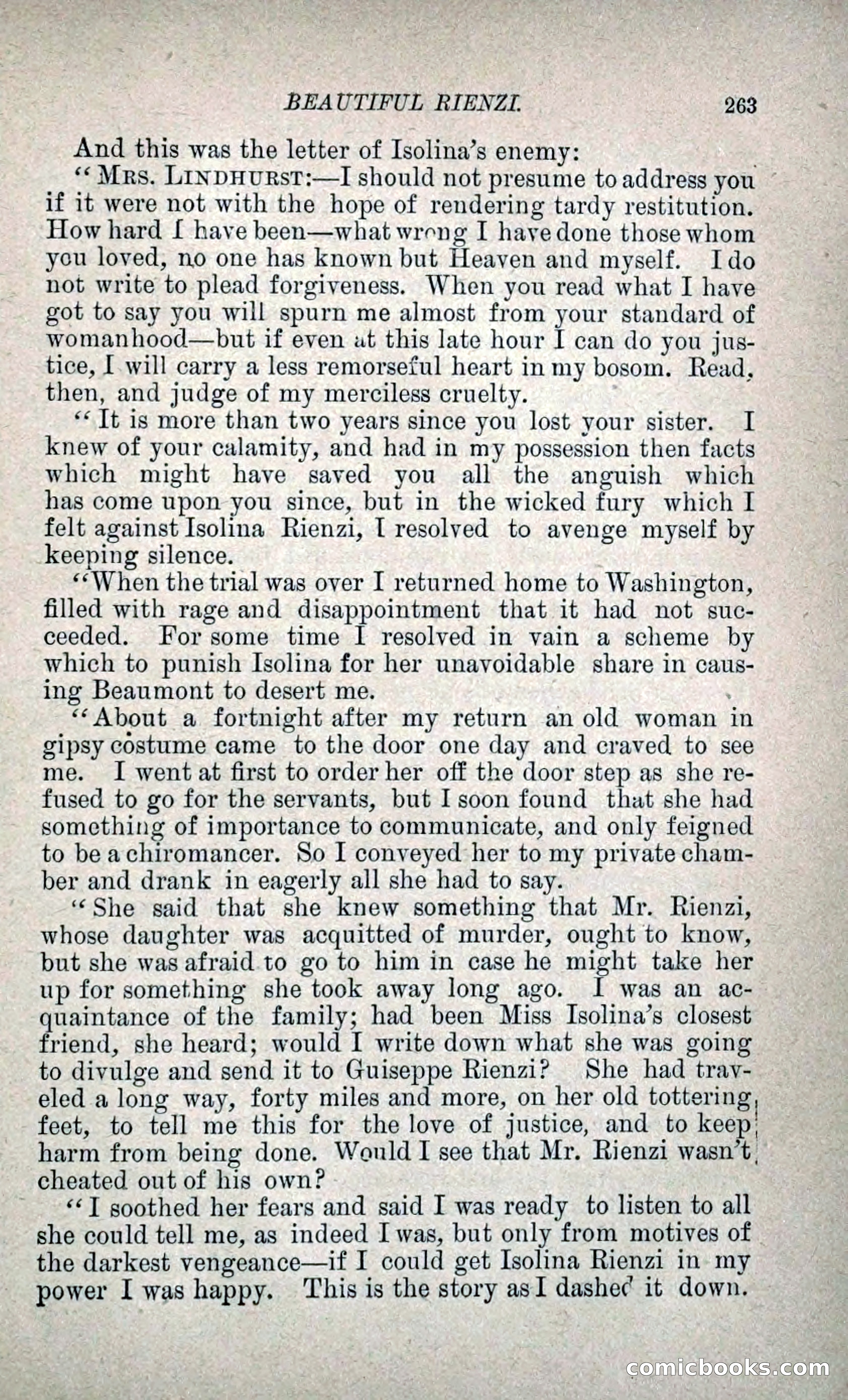 Beautiful Rienzi; or, The Secret Vendetta — page 270 of 299