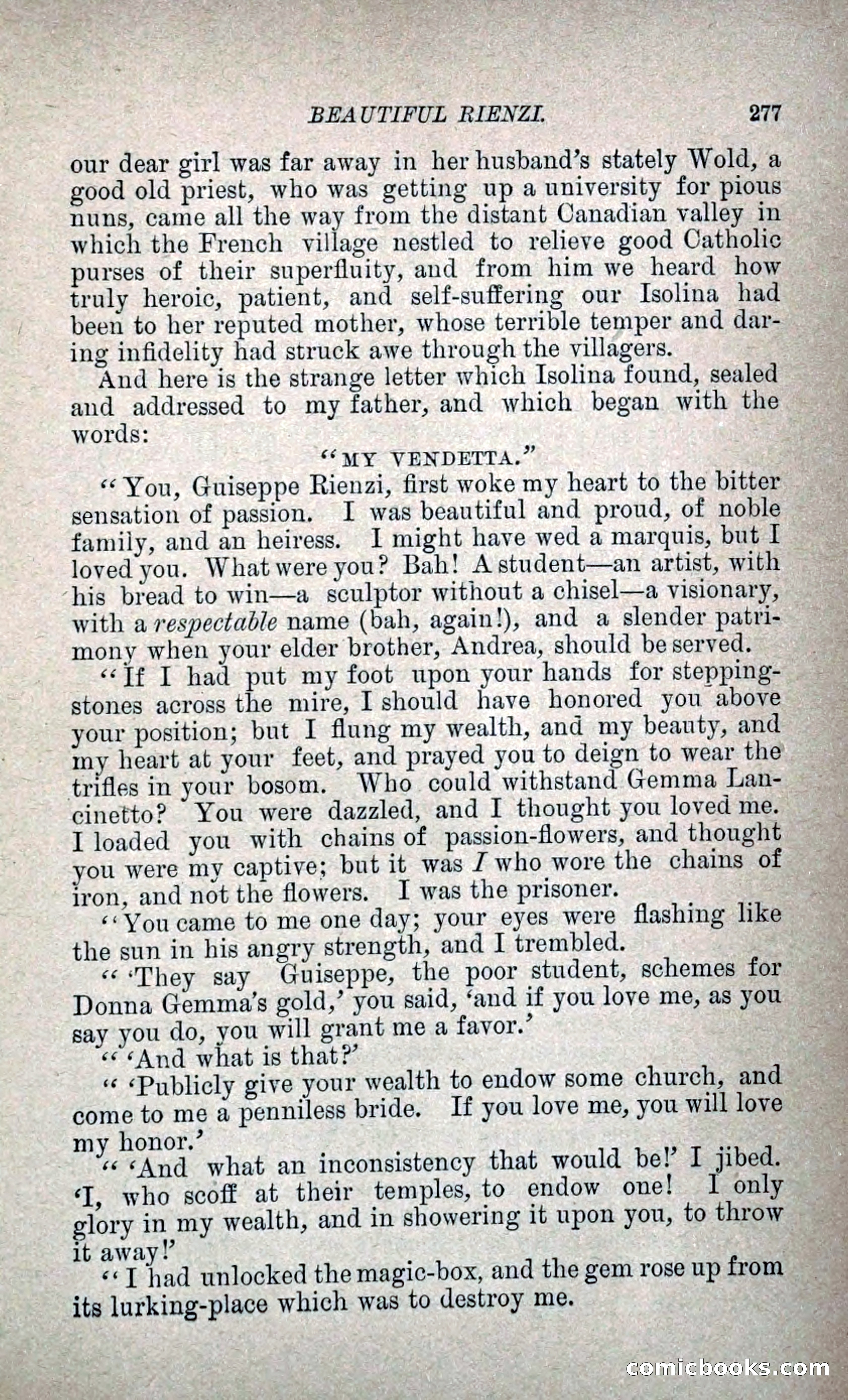 Beautiful Rienzi; or, The Secret Vendetta — page 284 of 299