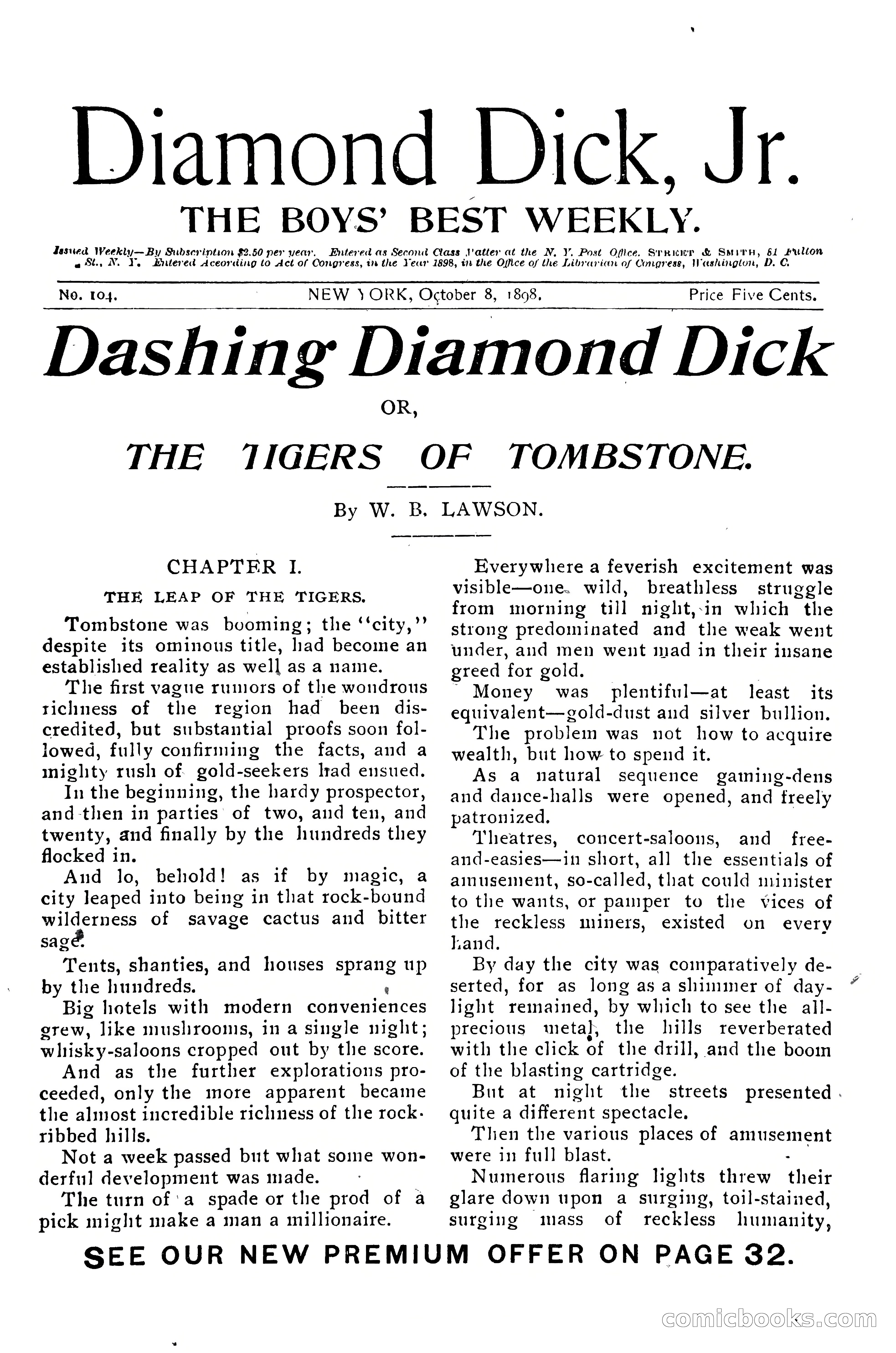 Dashing Diamond Dick, or, The Tigers of Tombstone — page 5 of 40