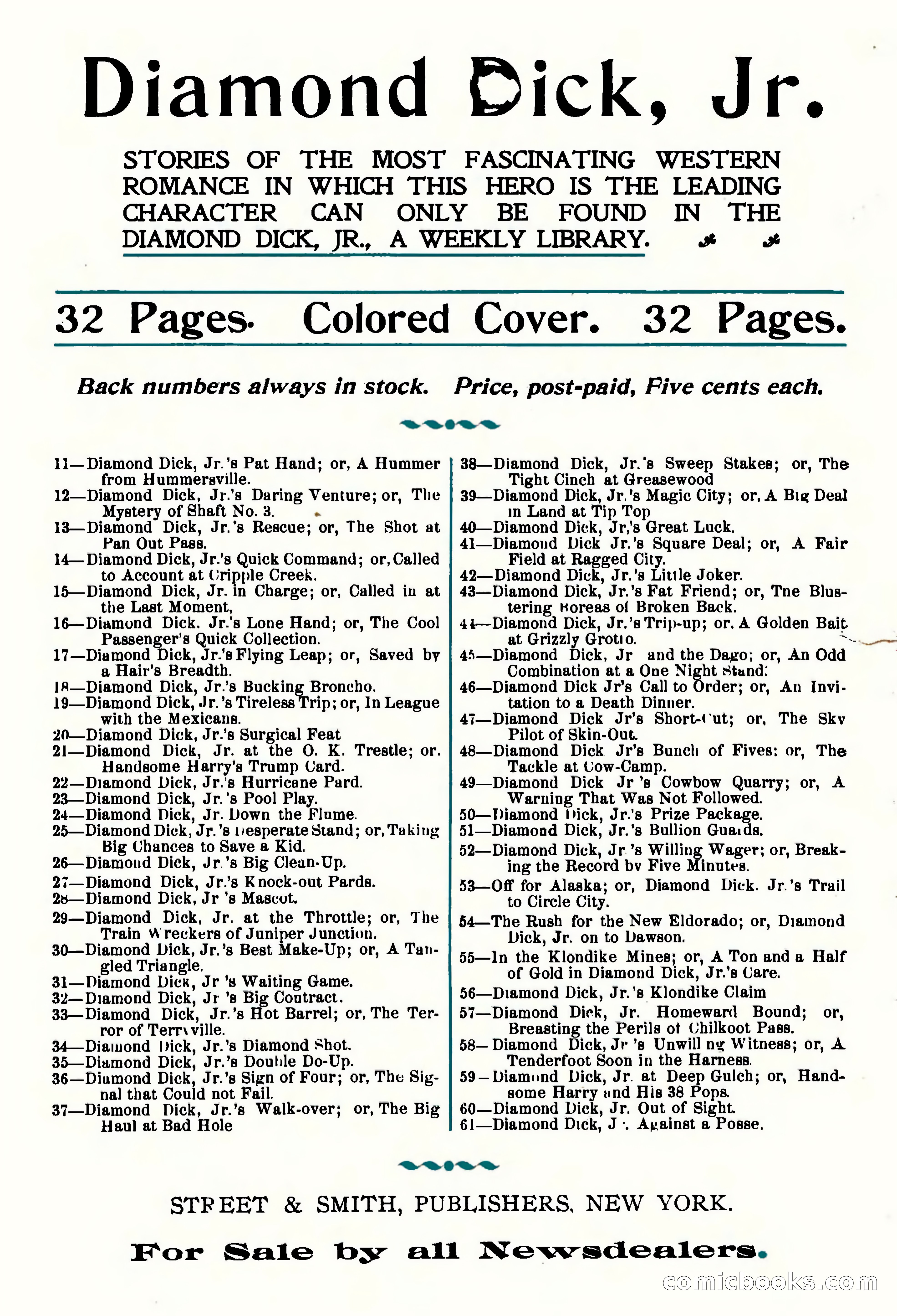 Diamond Dick, Jr.: The Boys' Best Weekly — page 36 of 37
