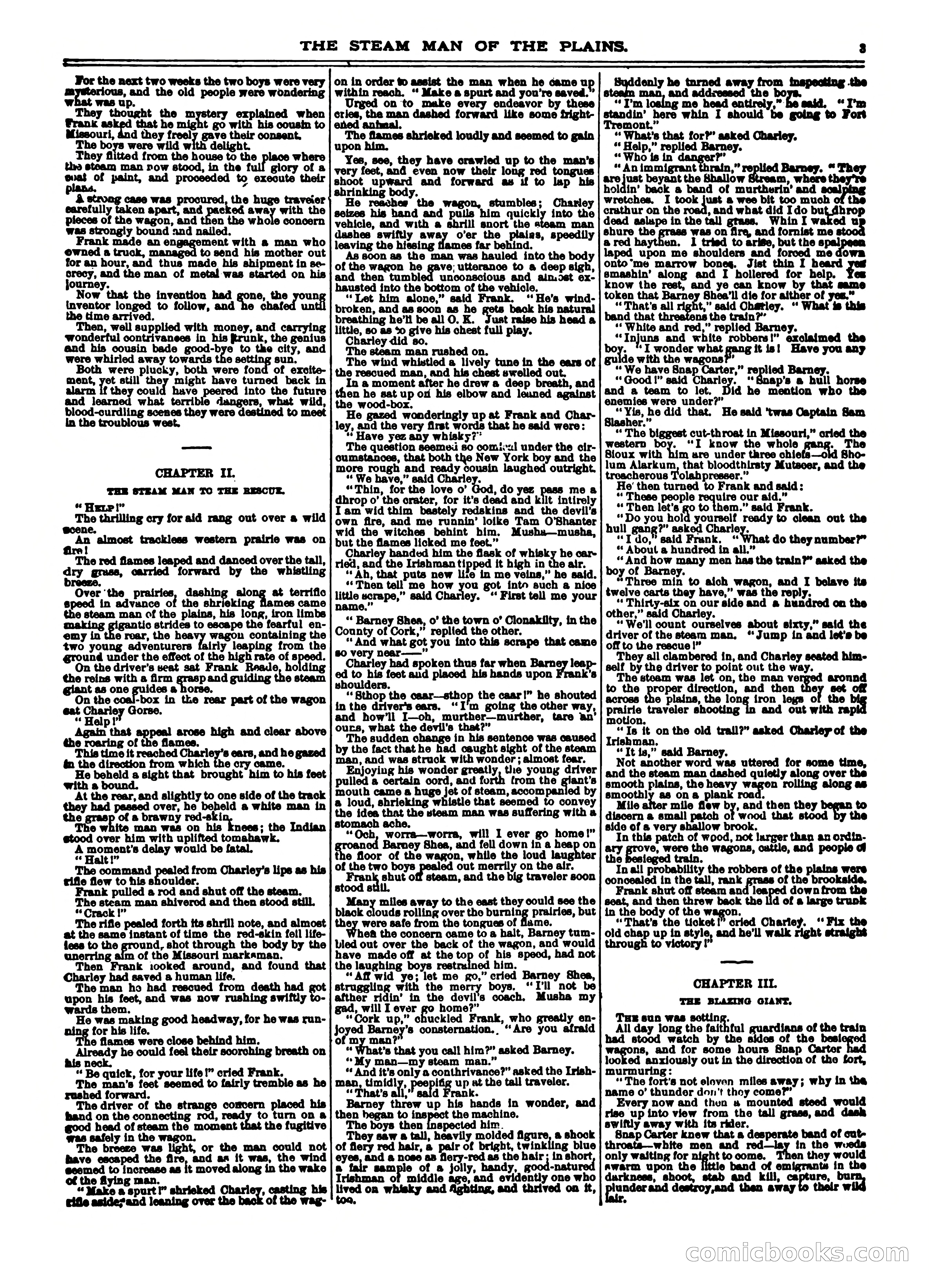 Frank Reade Library No. 12: Frank Reade and His Steam Man of the Plains — page 3 of 24