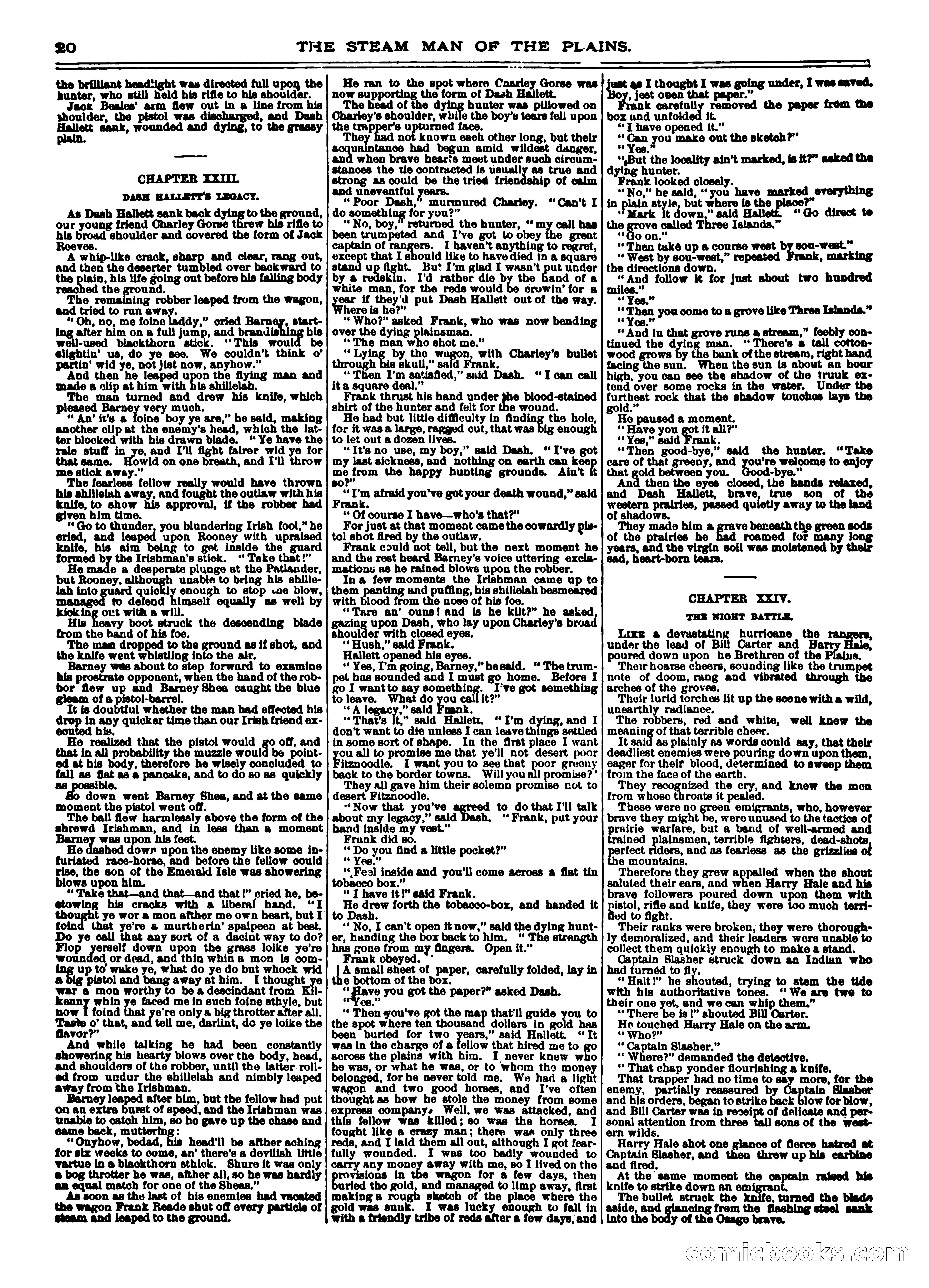 Frank Reade Library No. 12: Frank Reade and His Steam Man of the Plains — page 20 of 24
