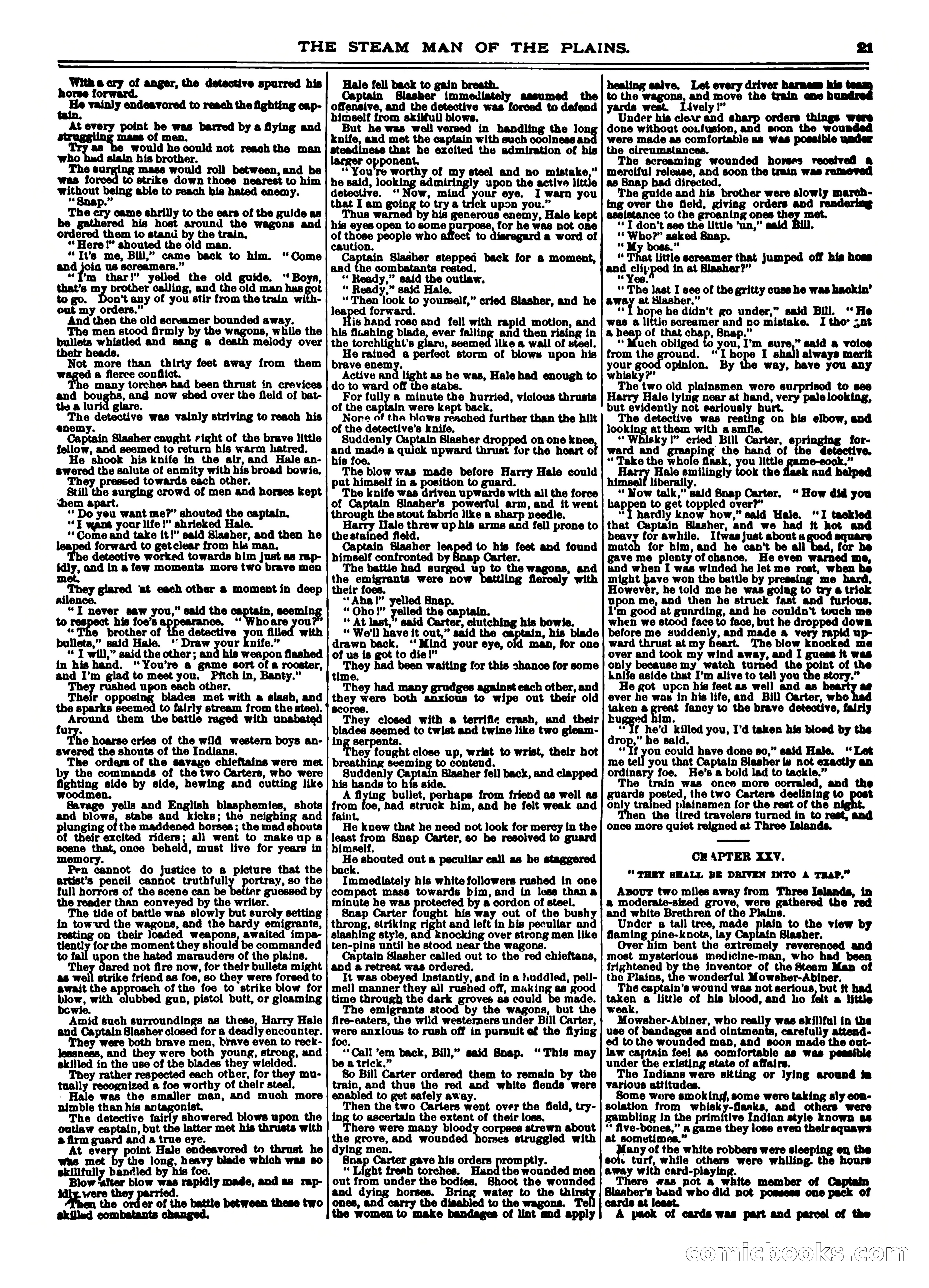Frank Reade Library No. 12: Frank Reade and His Steam Man of the Plains — page 21 of 24